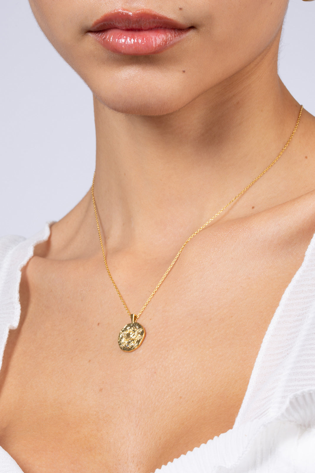 Gold zodiac charm necklace - Cancer_3