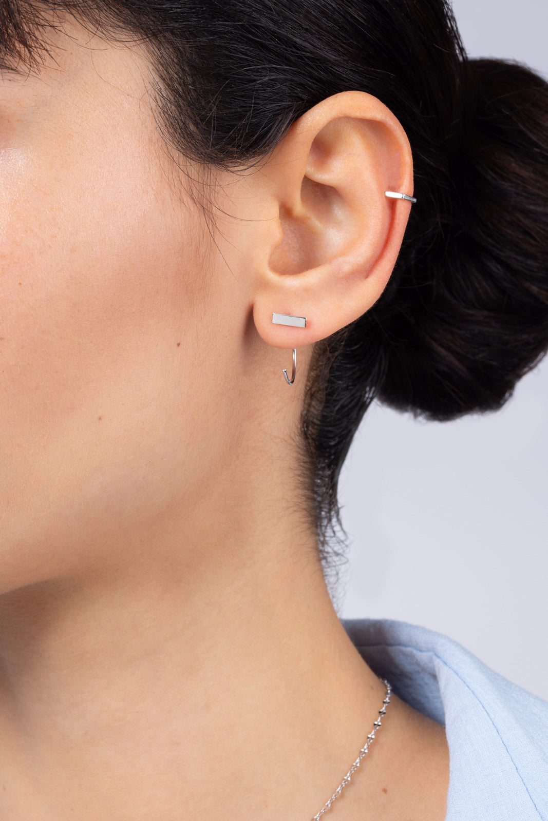 Silver rectangle half hoop_6