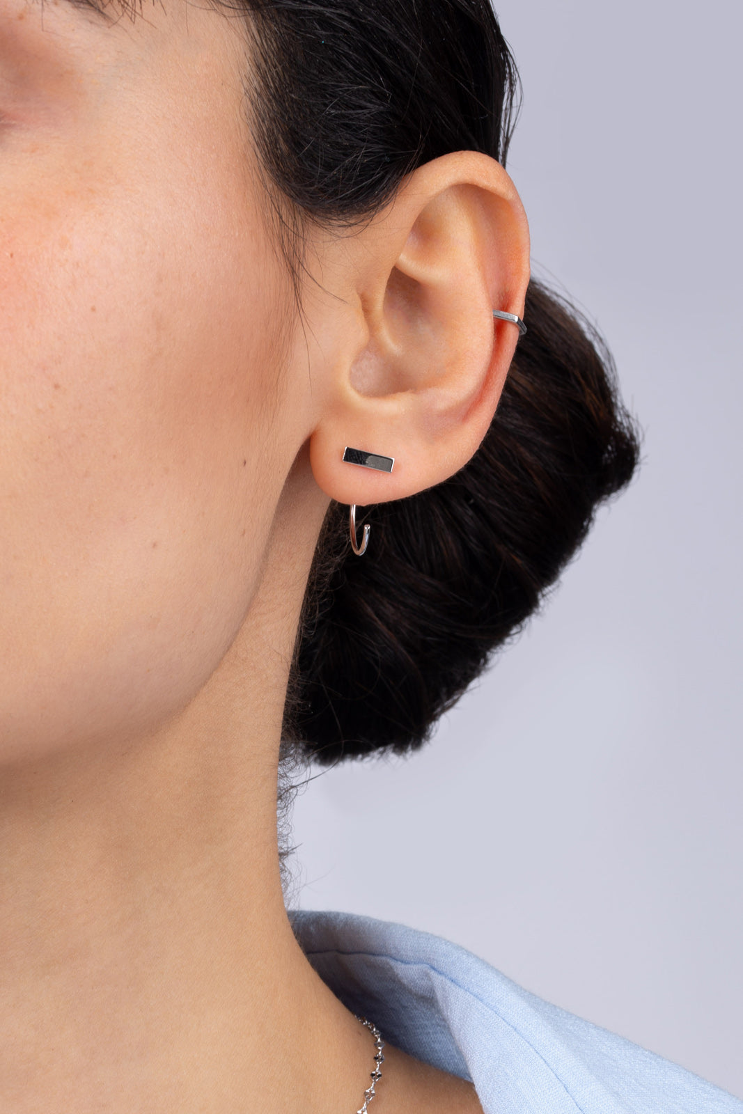 Silver hexagon ear cuff_3