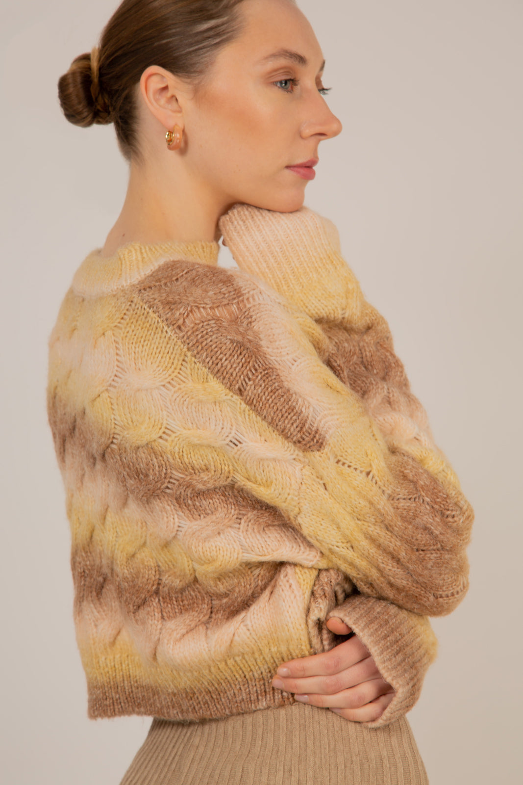 Beige and yellow dip striped jumper_6