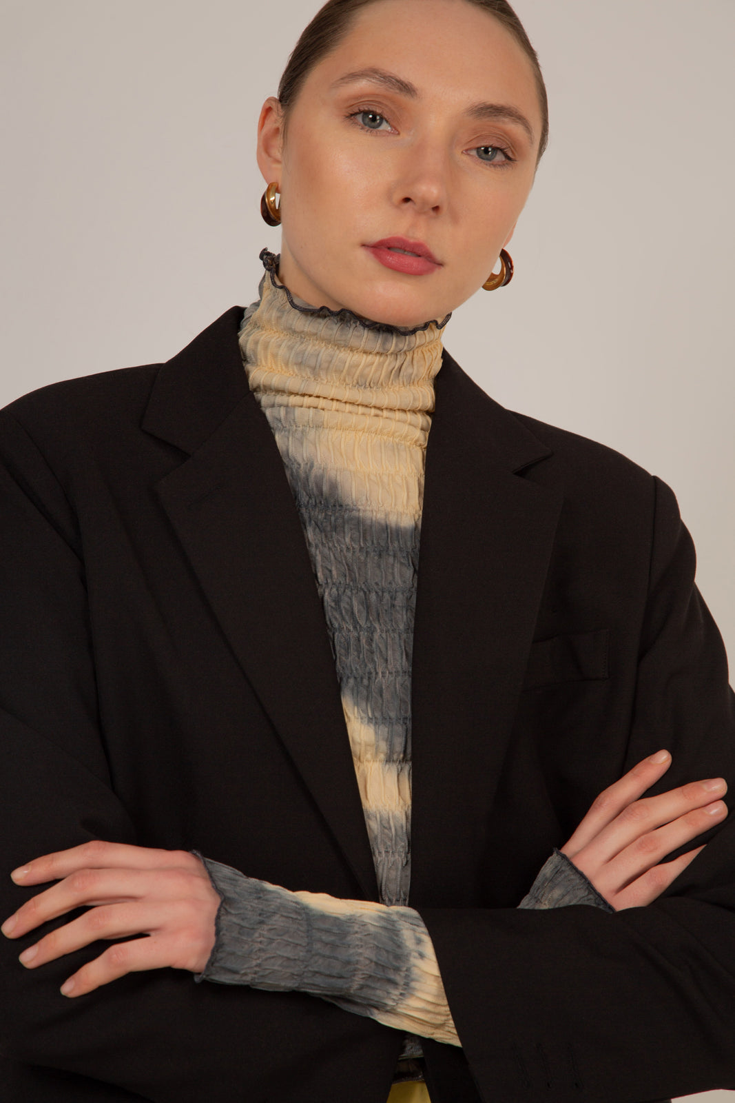 Black smart single breasted blazer_3