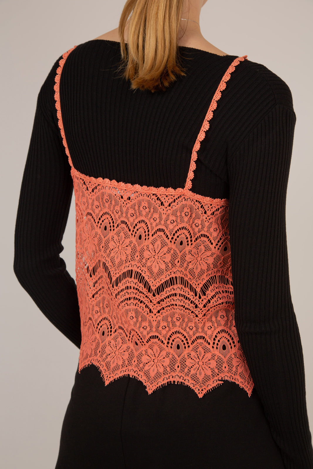 Coral lace spaghetti strap tank_7