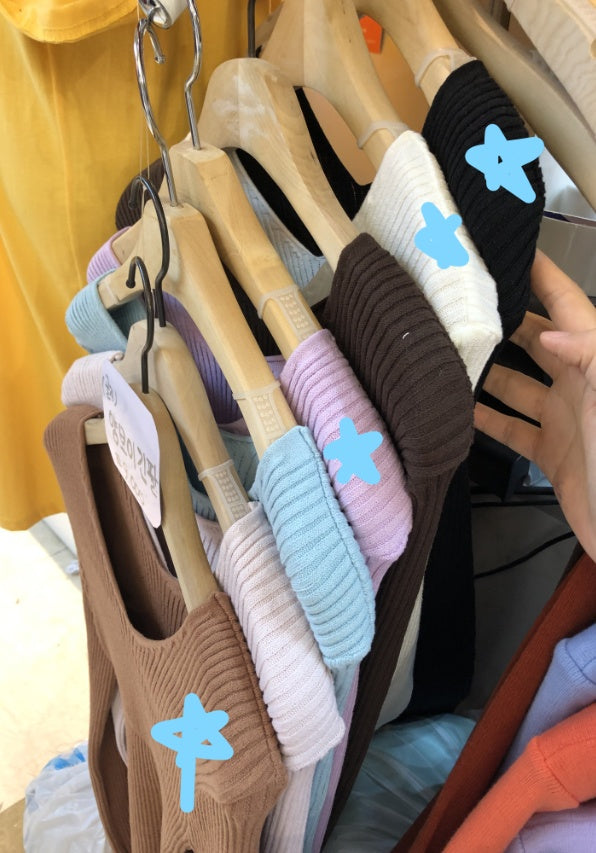 Lilac ribbed double V fitted knit top_1