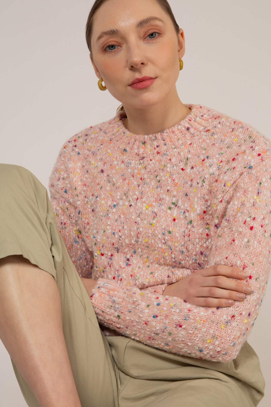 Pink rainbow flecked jumper_8