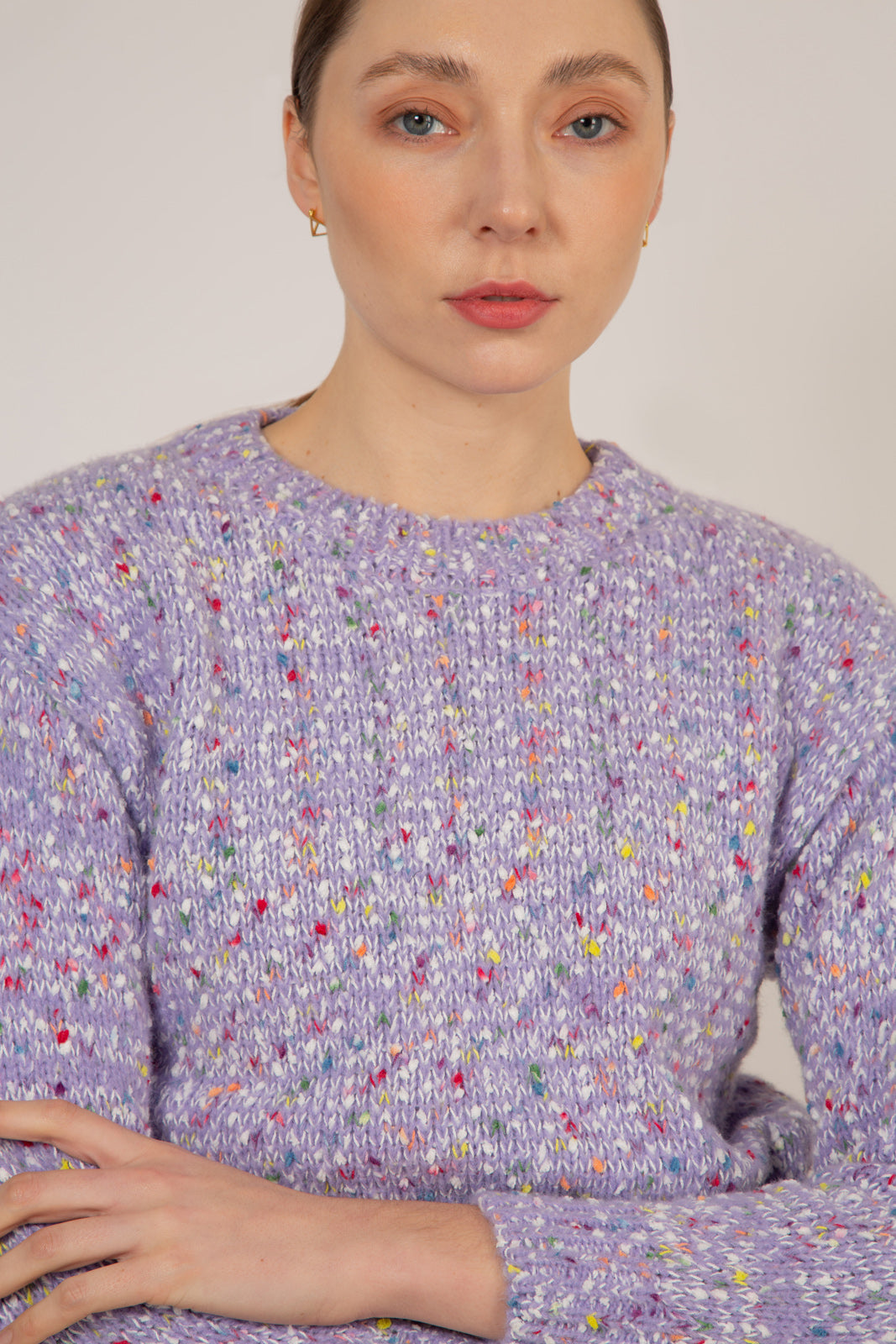 Purple rainbow flecked jumper_4