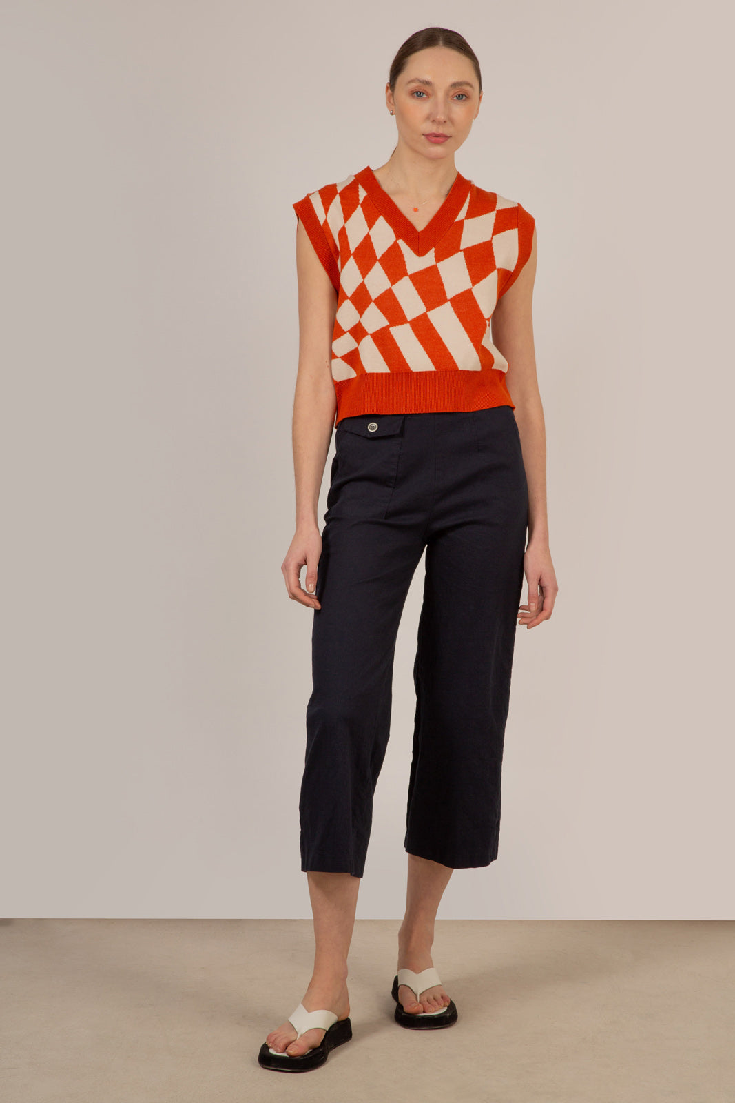 Navy wide leg trousers_3