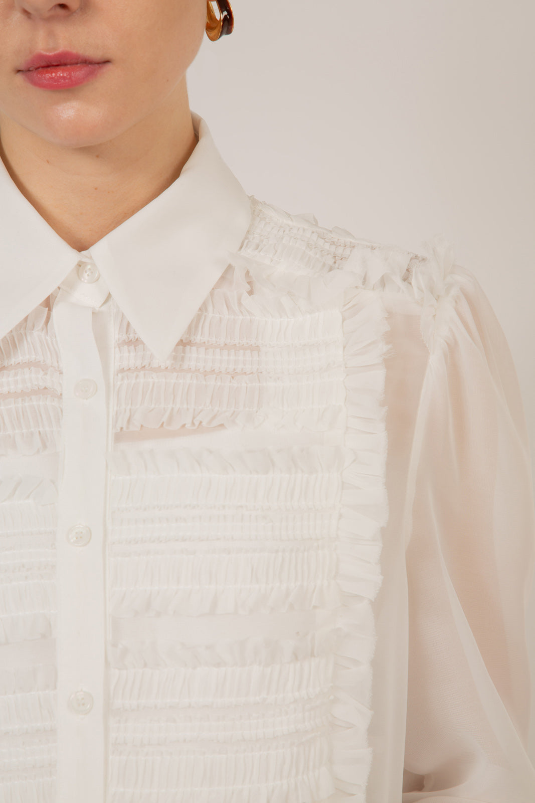 White textured panel shirt_9