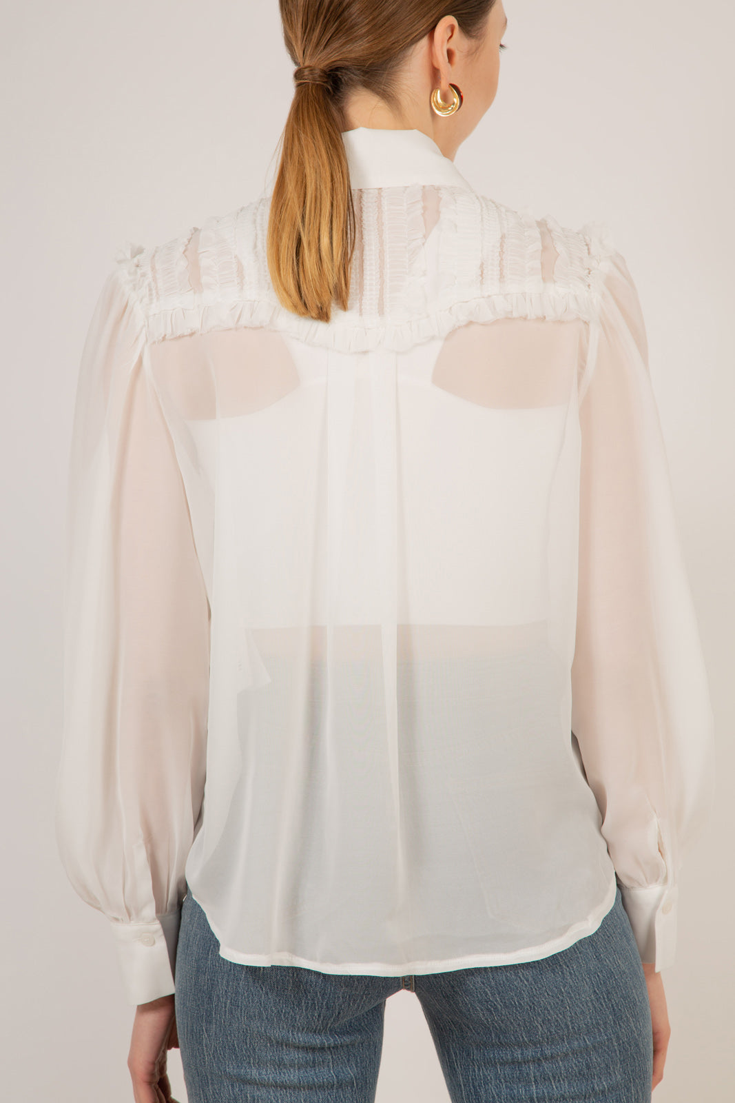 White textured panel shirt_11