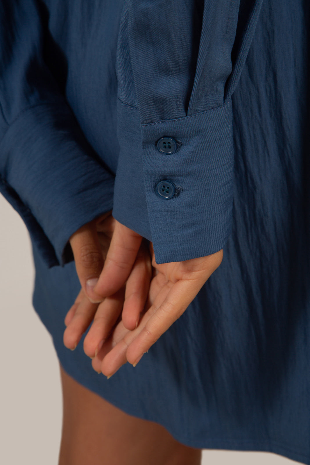 Blue collared mini wrap dress_6