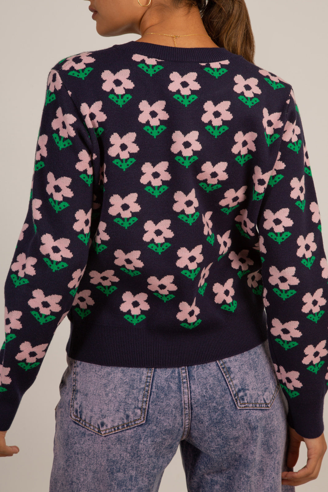 Navy and lilac smooth intarsia flower jumper_11