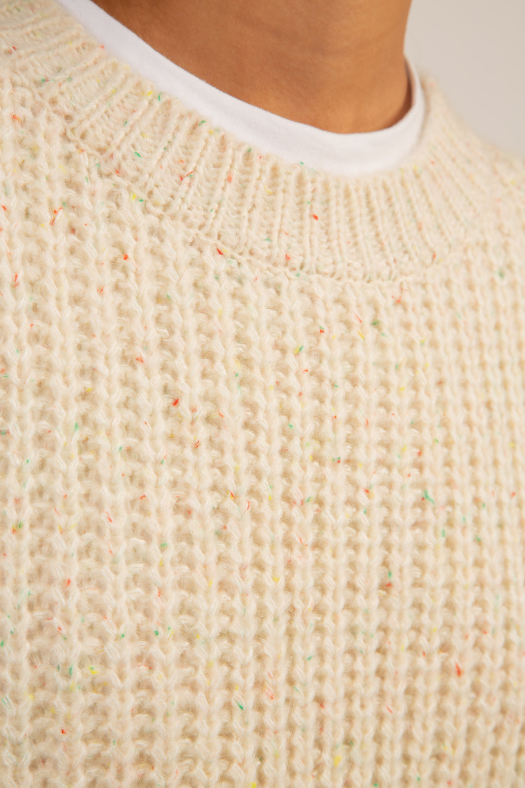 Oatmeal flecked ribbed sweater vest_6