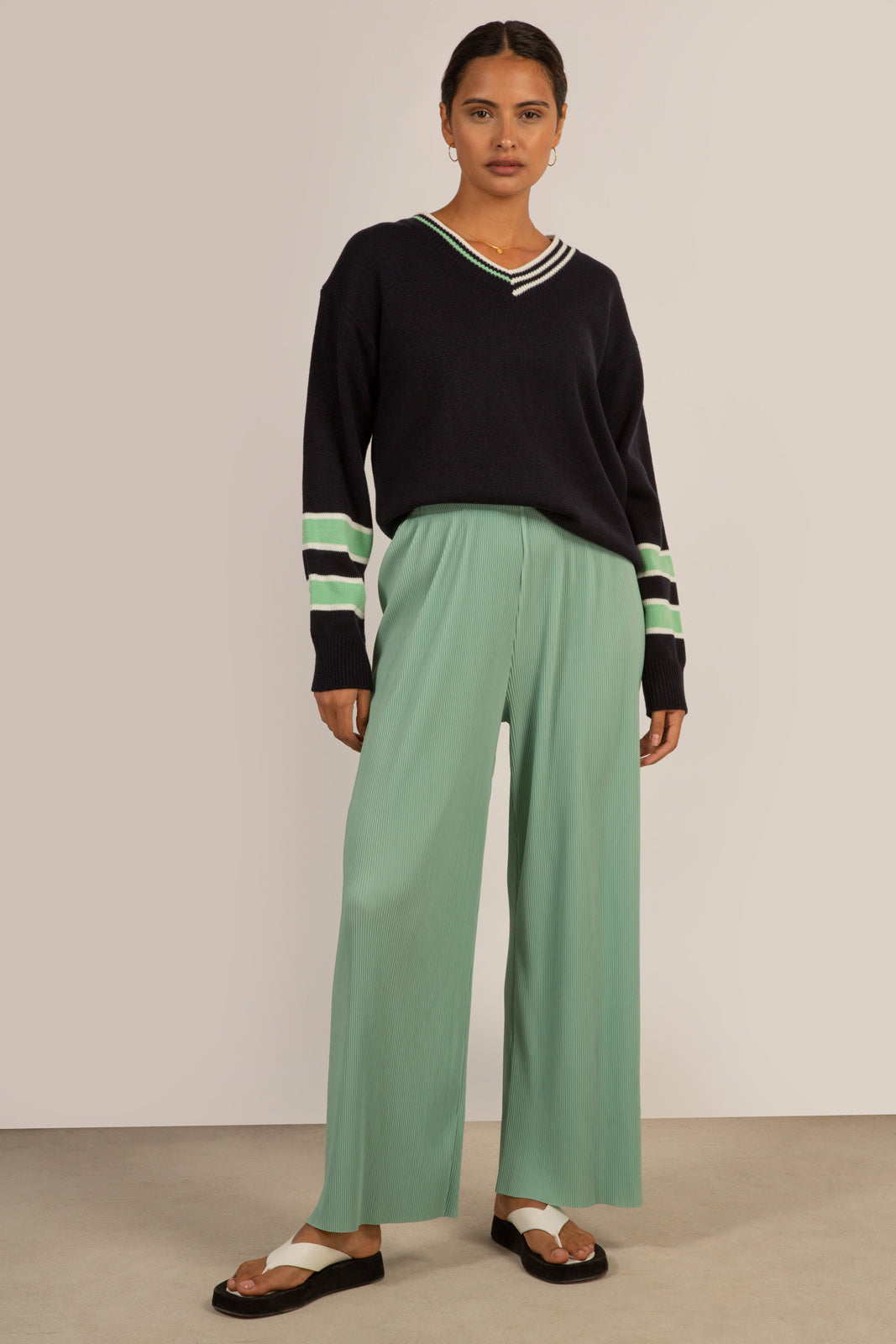 Navy and mint varsity trim jumper_7