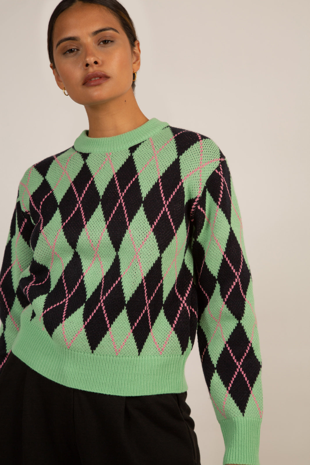 Mint navy and pink argyle jumper_7