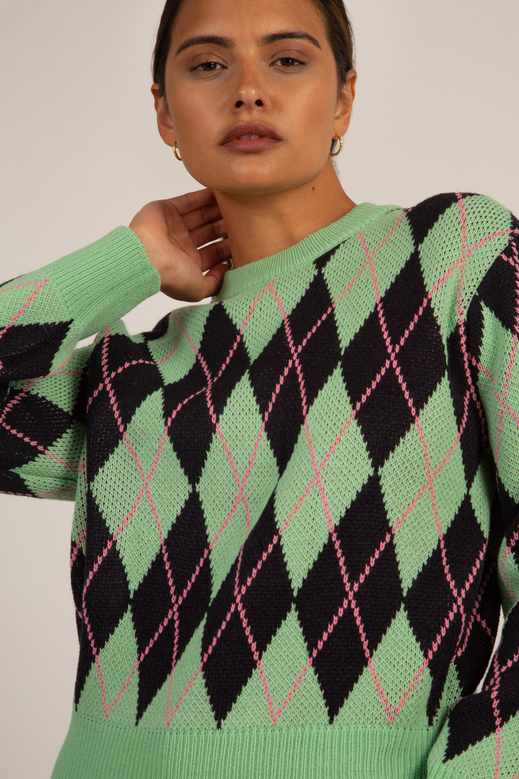 Mint navy and pink argyle jumper_5