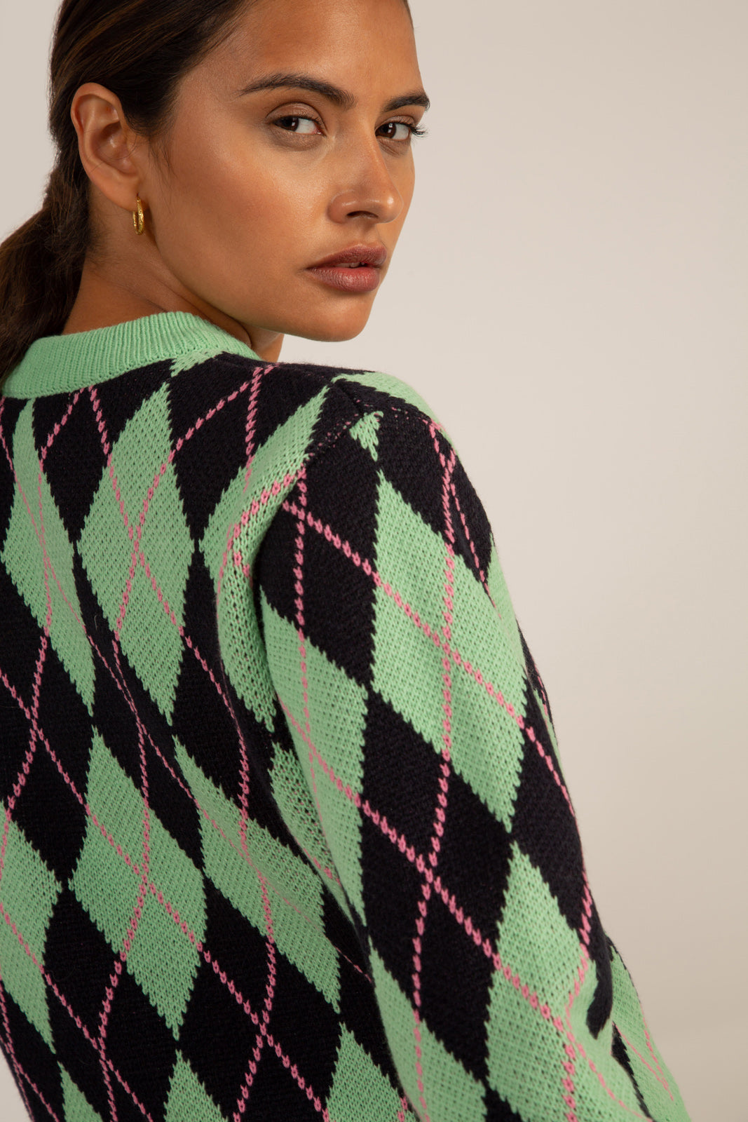 Mint navy and pink argyle jumper_14