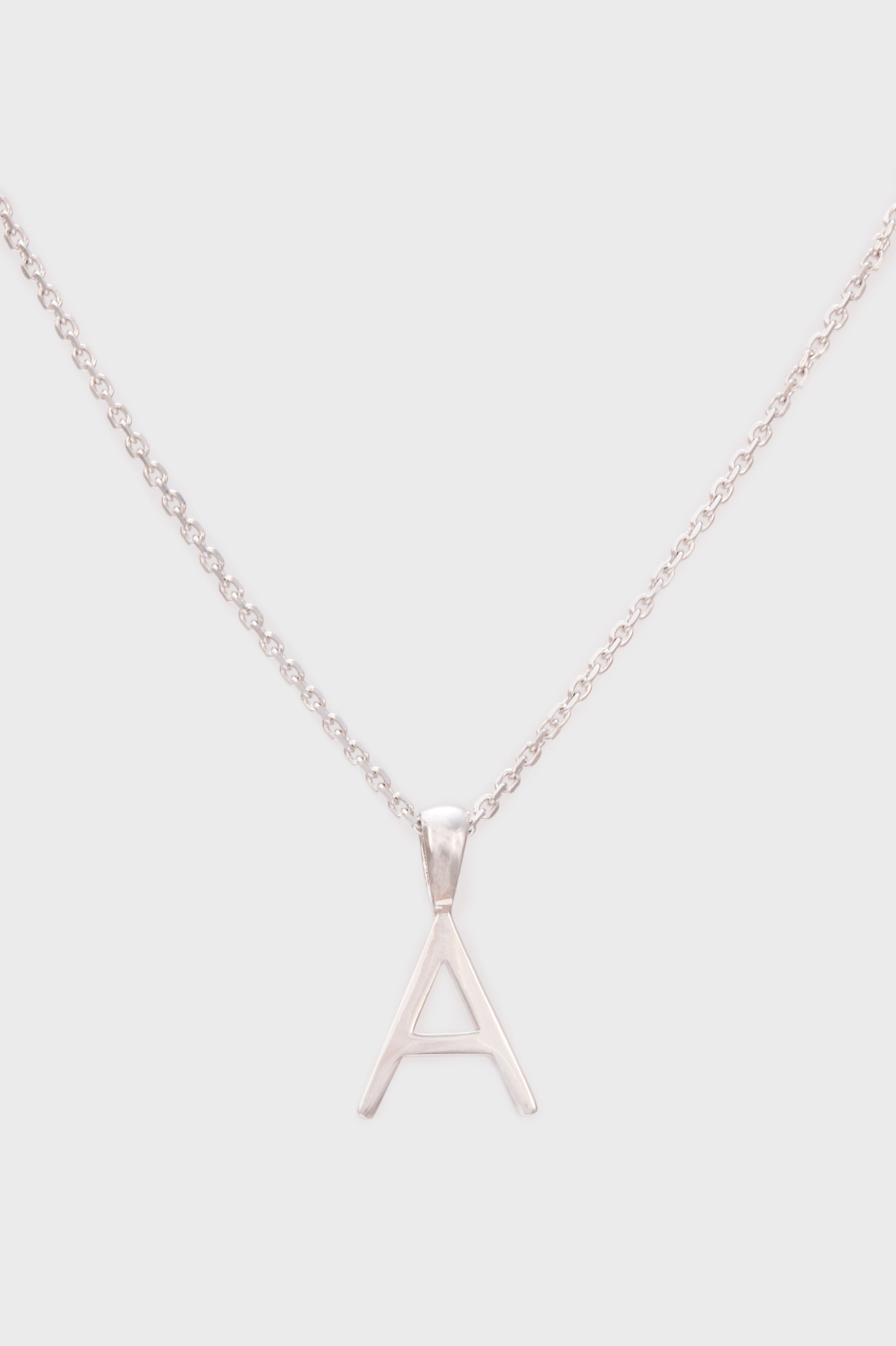 Charm necklace - Silver name initial letter 'A'_1