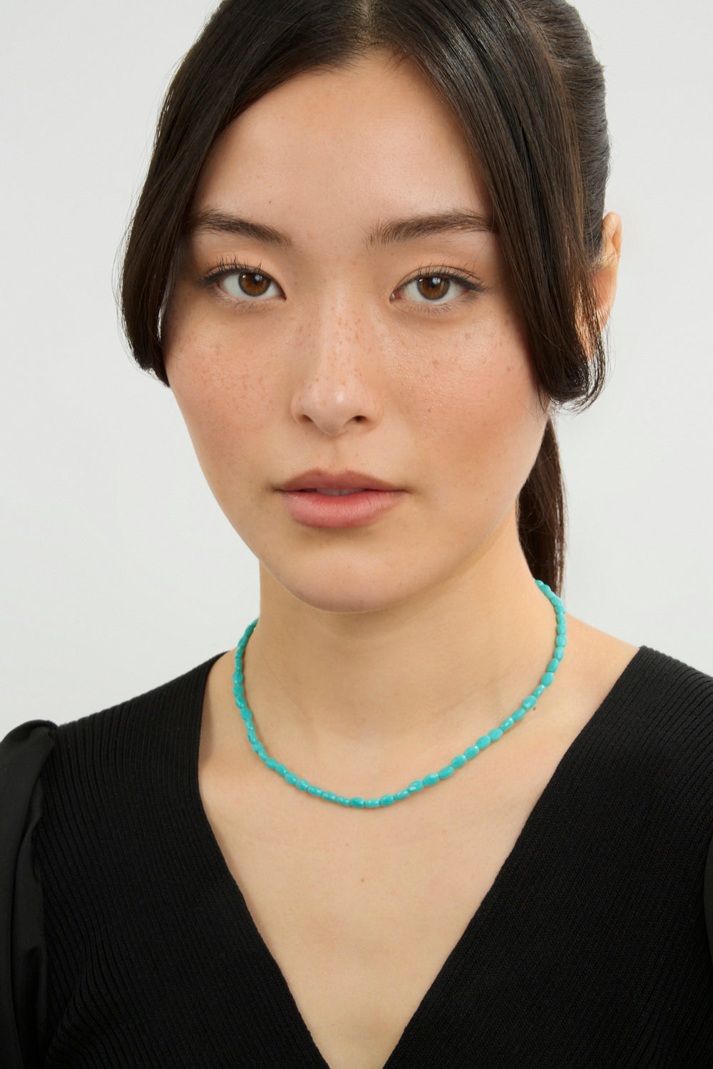Aqua blue beaded necklace_1