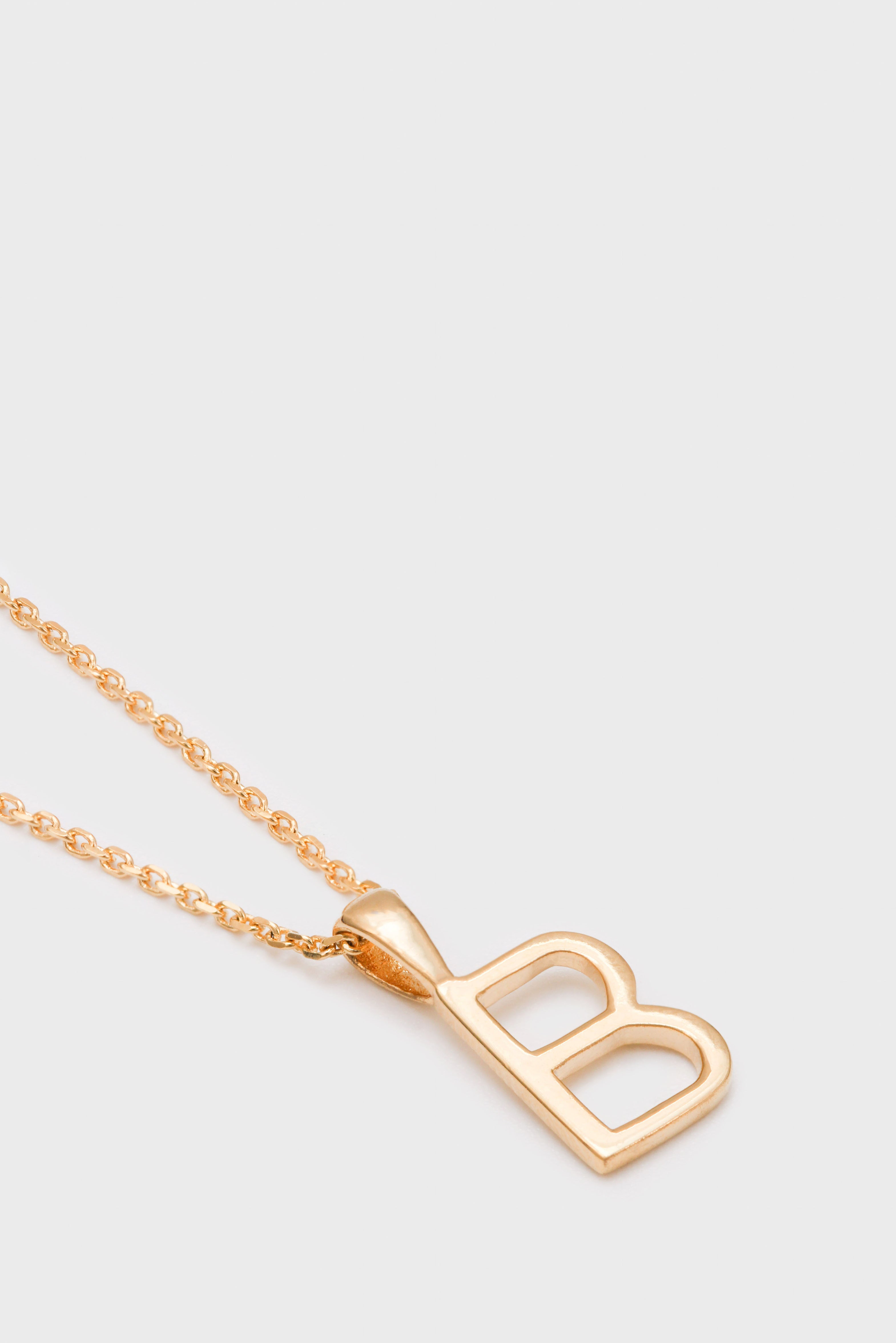 Charm necklace - Gold name initial letter 'B'_2