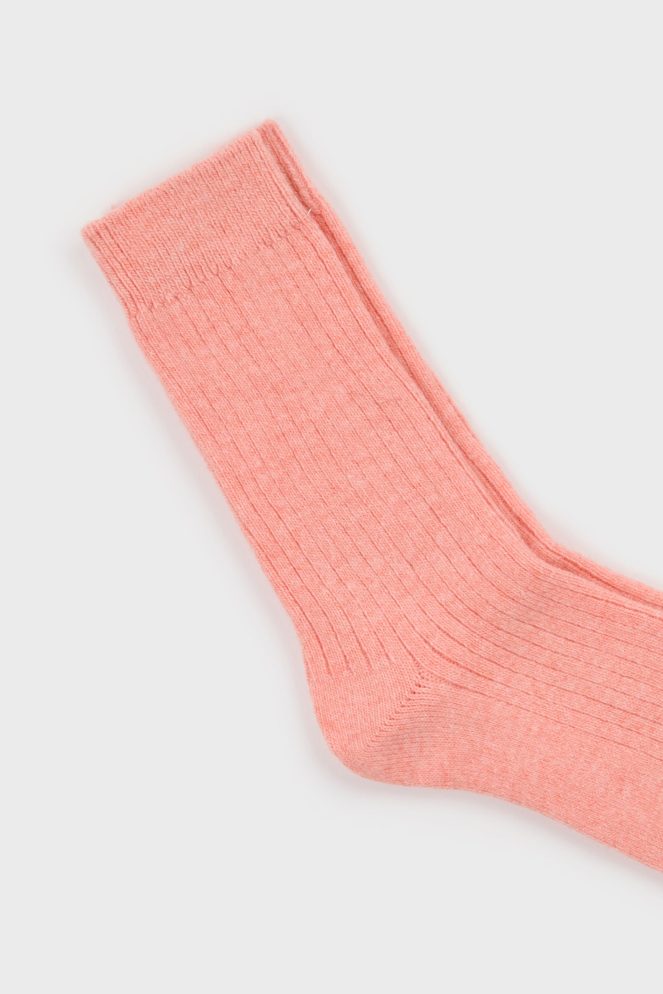Baby pink ribbed cashmere wool blend socks_2