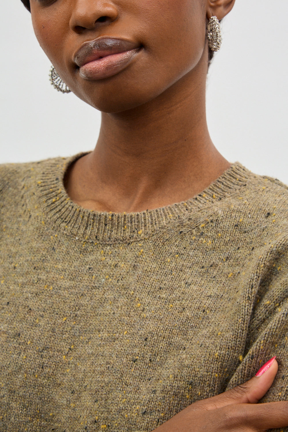 Beige flecked wool blend jumper_3