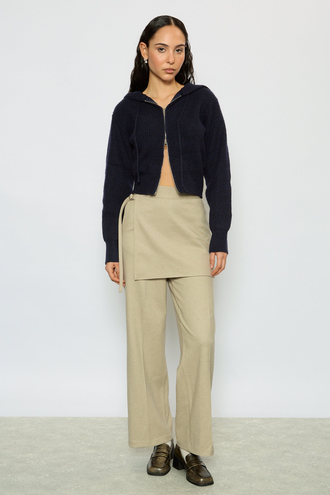 Beige smart skirt trousers_4