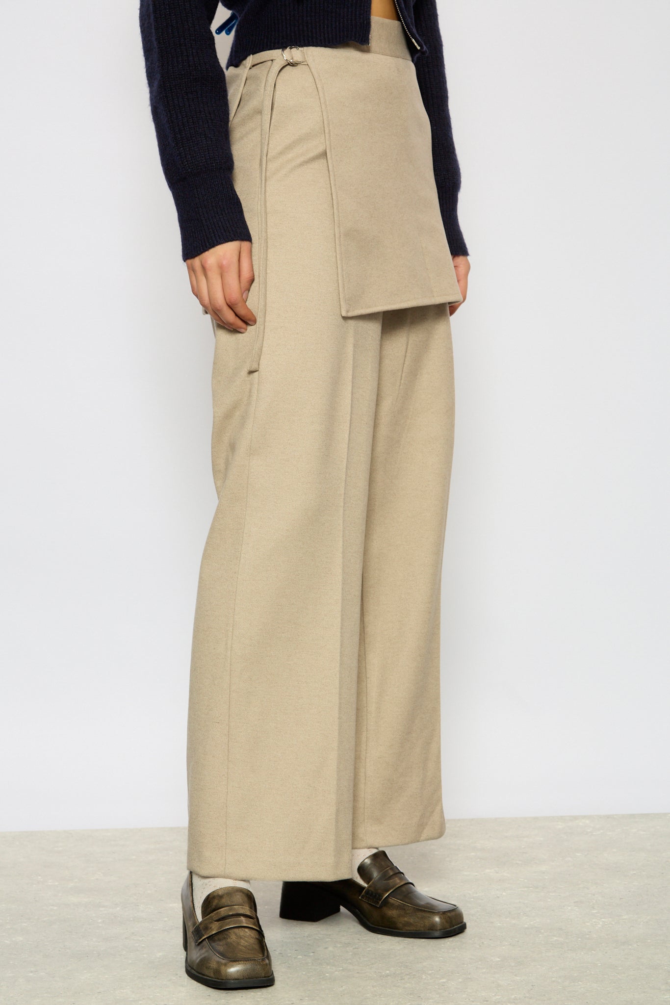 Beige smart skirt trousers_1