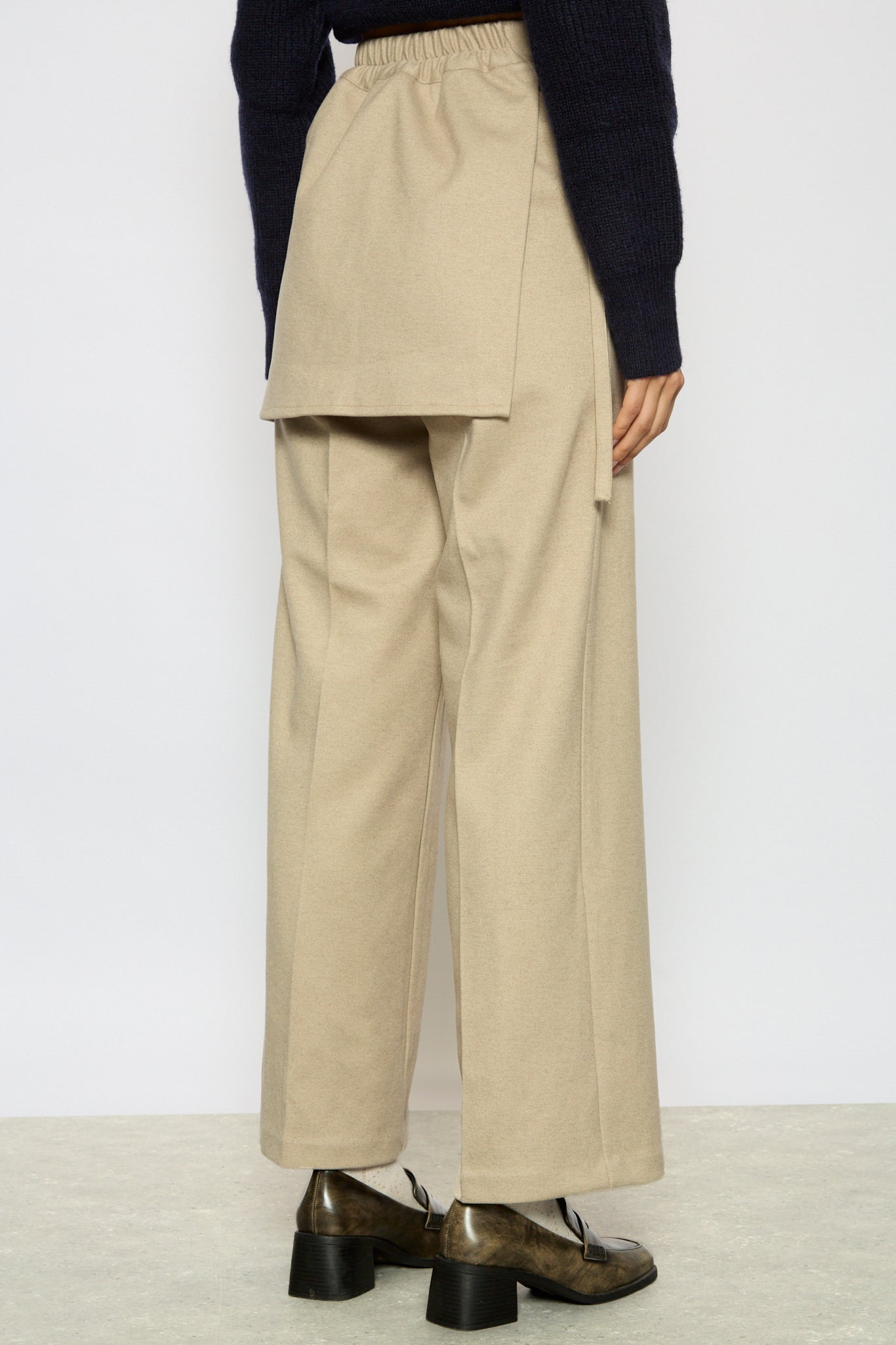 Beige smart skirt trousers_2