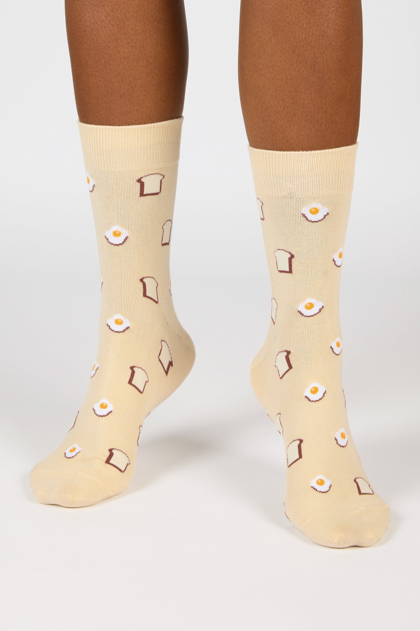 Beige toast and fried egg socks_3