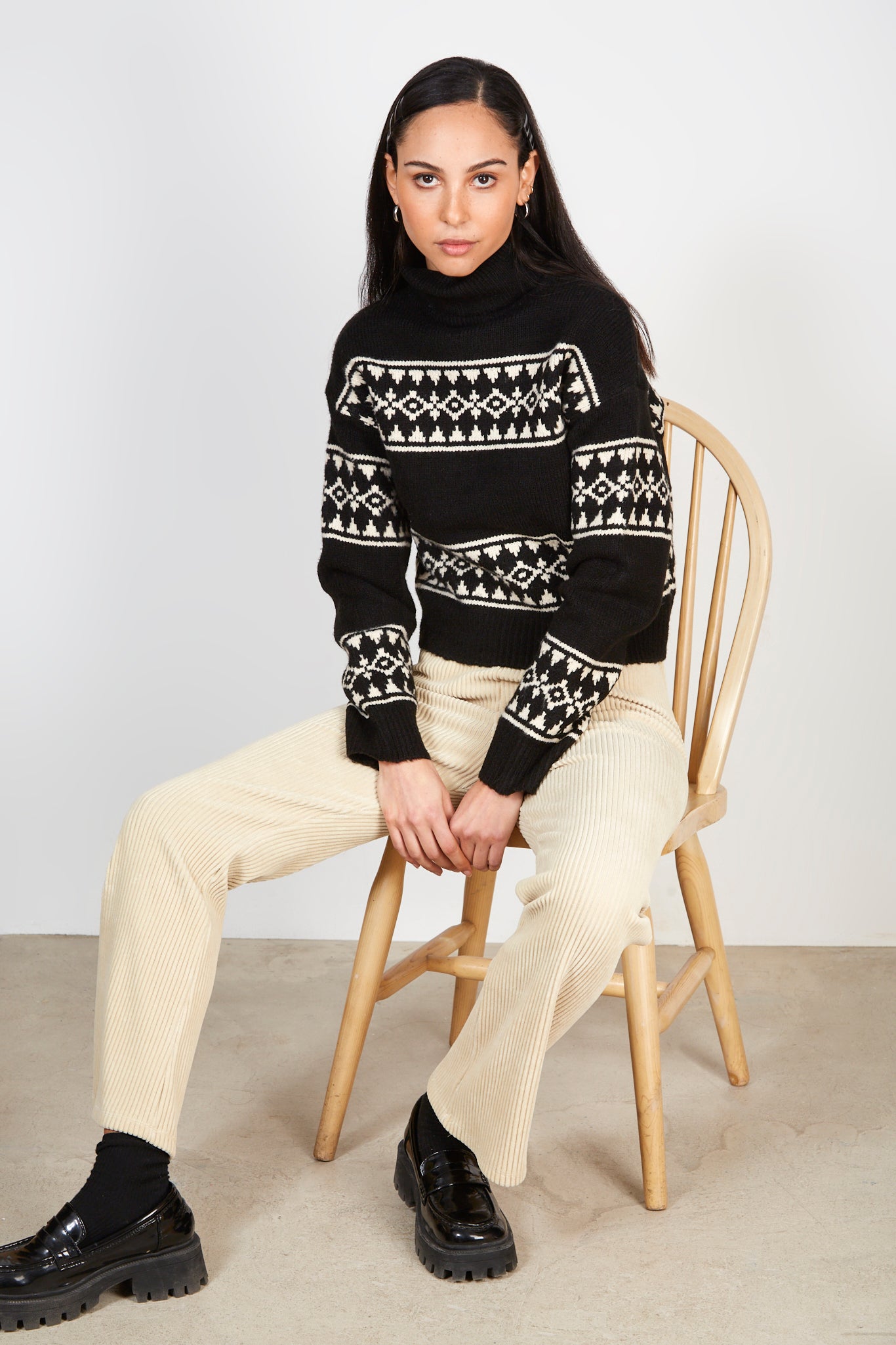 Beige velvet ribbed trousers_5