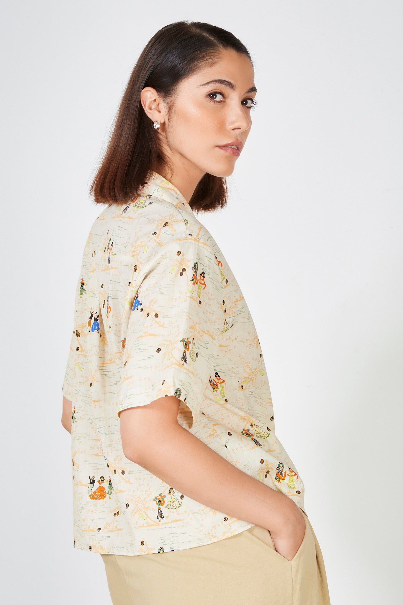 Beige and orange tropical tiny dancers shirt_2