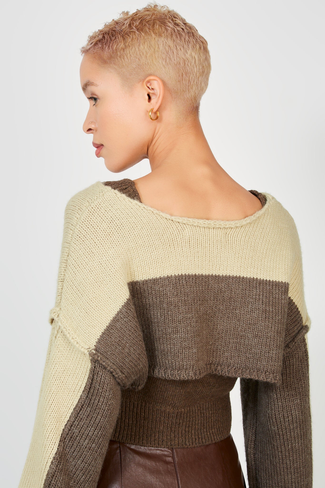 Beige colourblock wide jumper_2