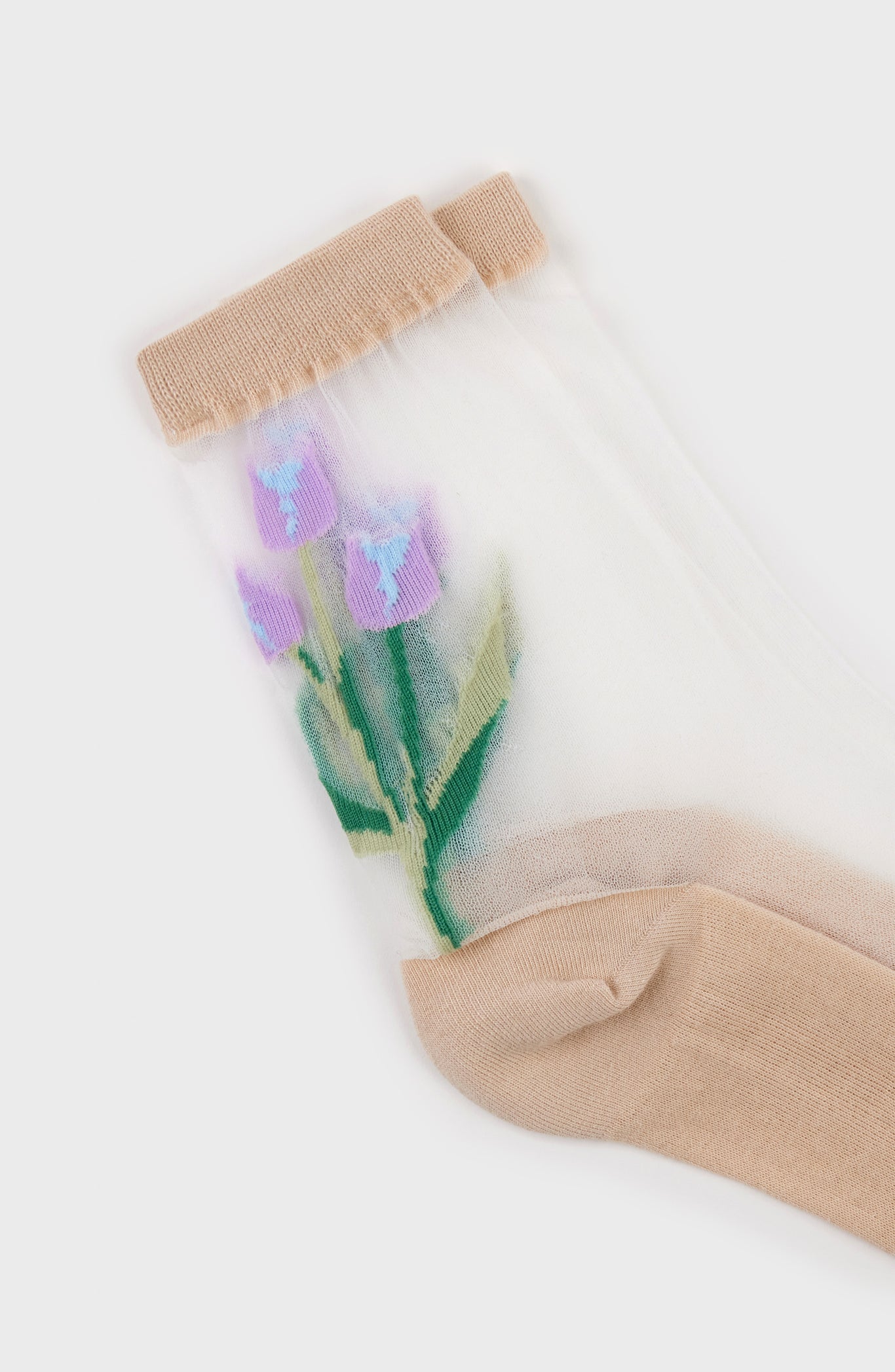 Beige sheer tulip socks_3