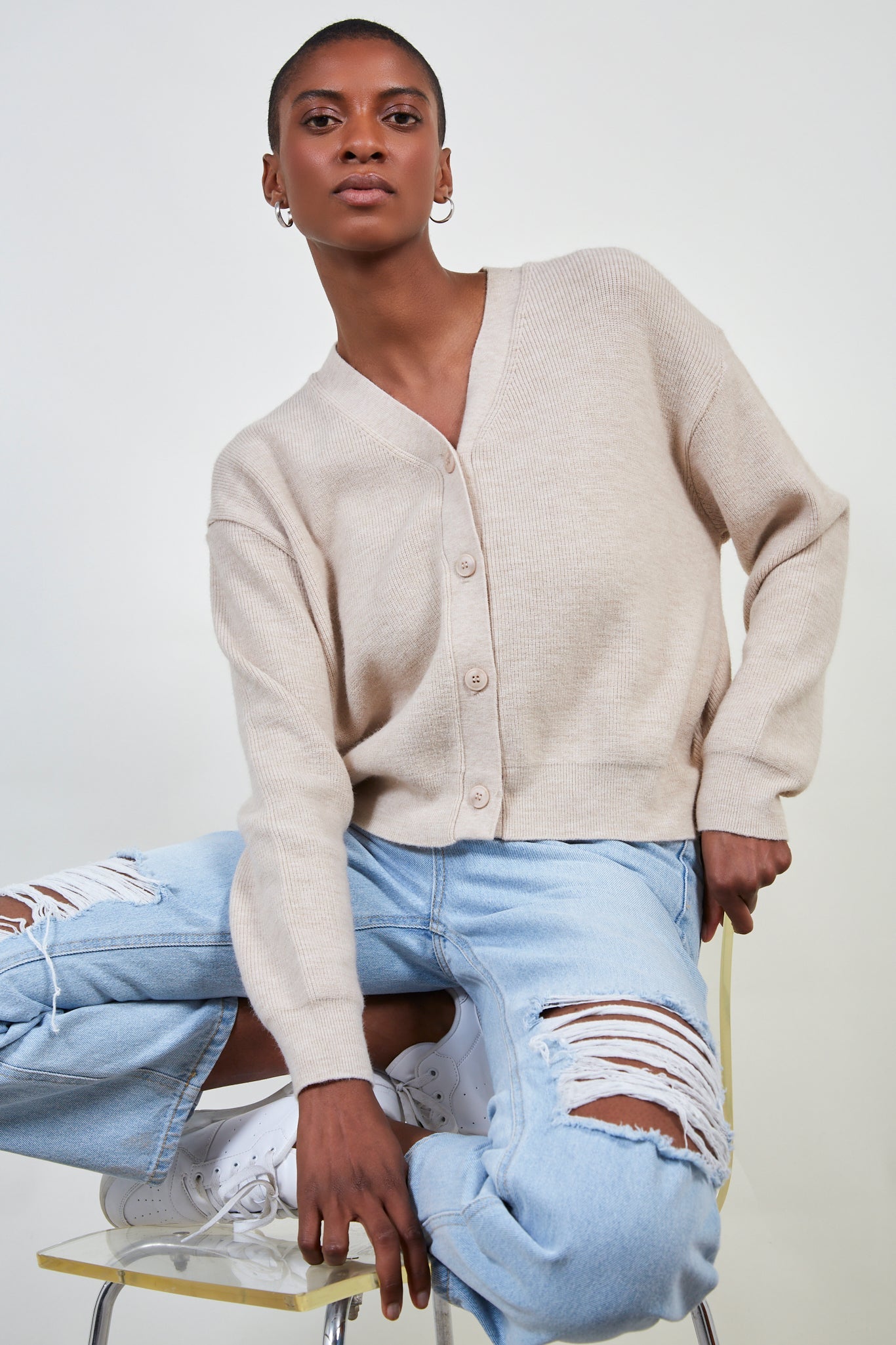 Beige smart cardigan_1