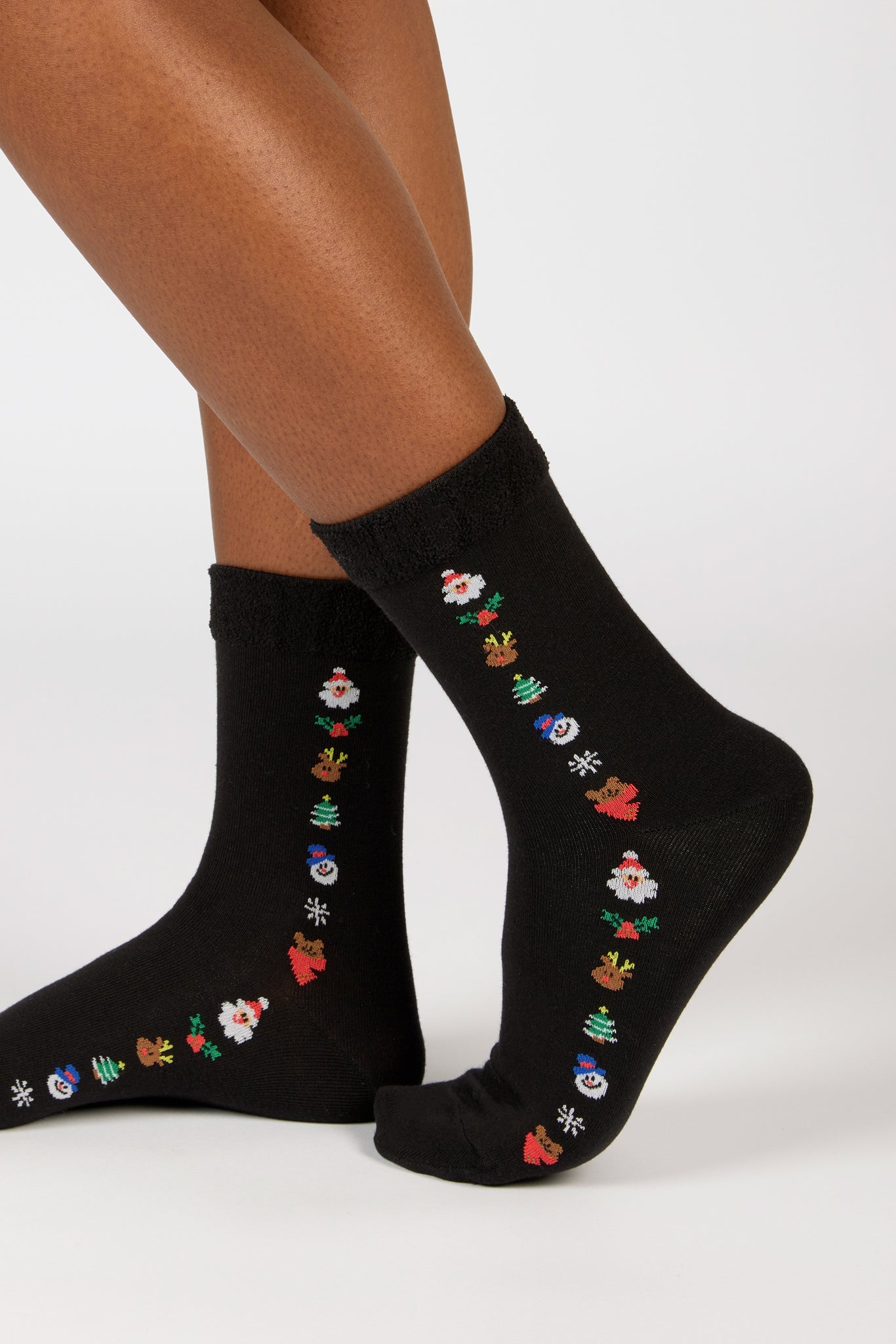 Black Christmas vertical strip socks_3