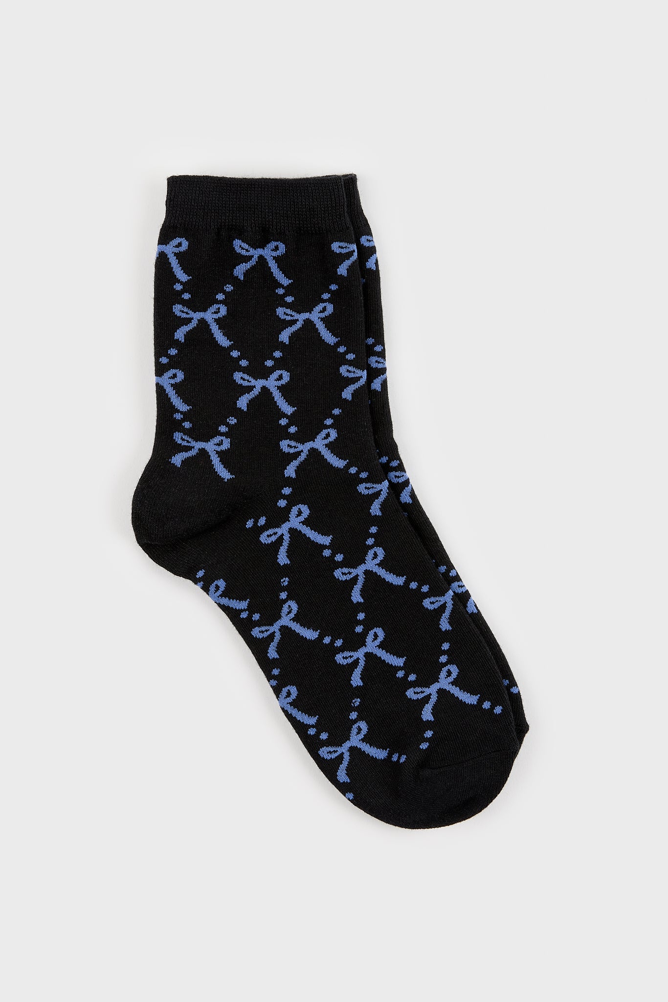 Black and blue ribbon and dots socks_1