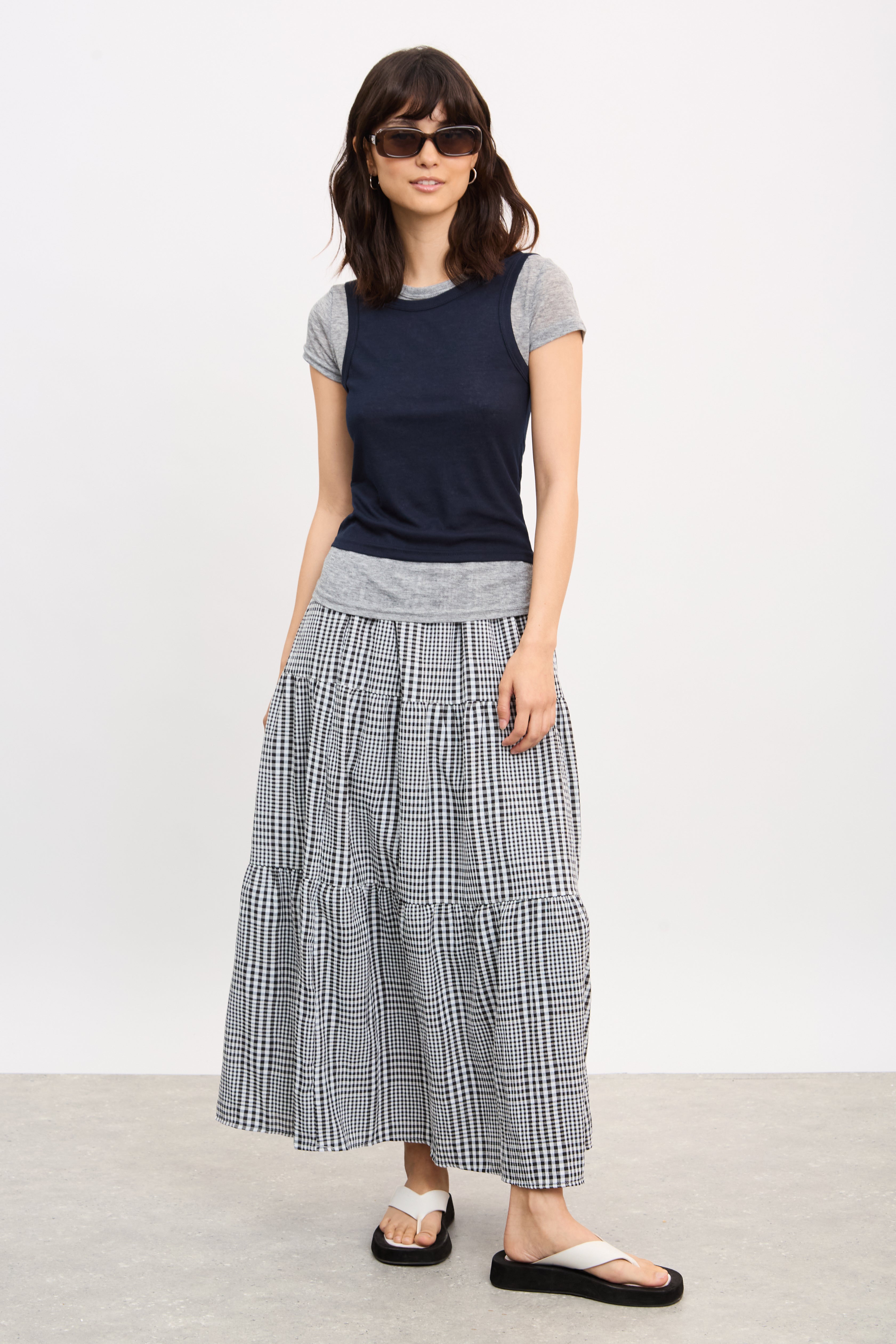 Black and grey tank layered tee T-shirt_4