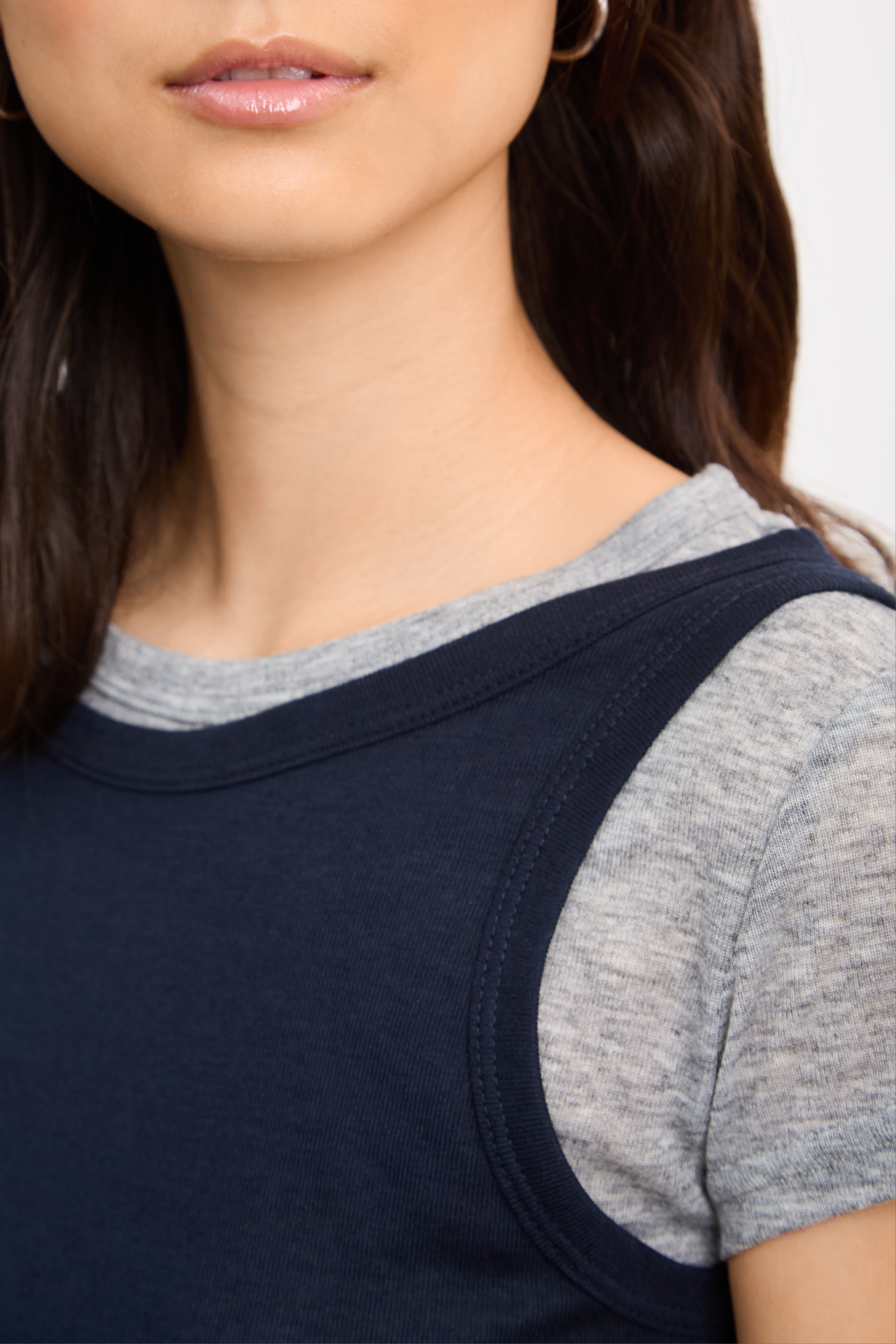 Black and grey tank layered tee T-shirt_3