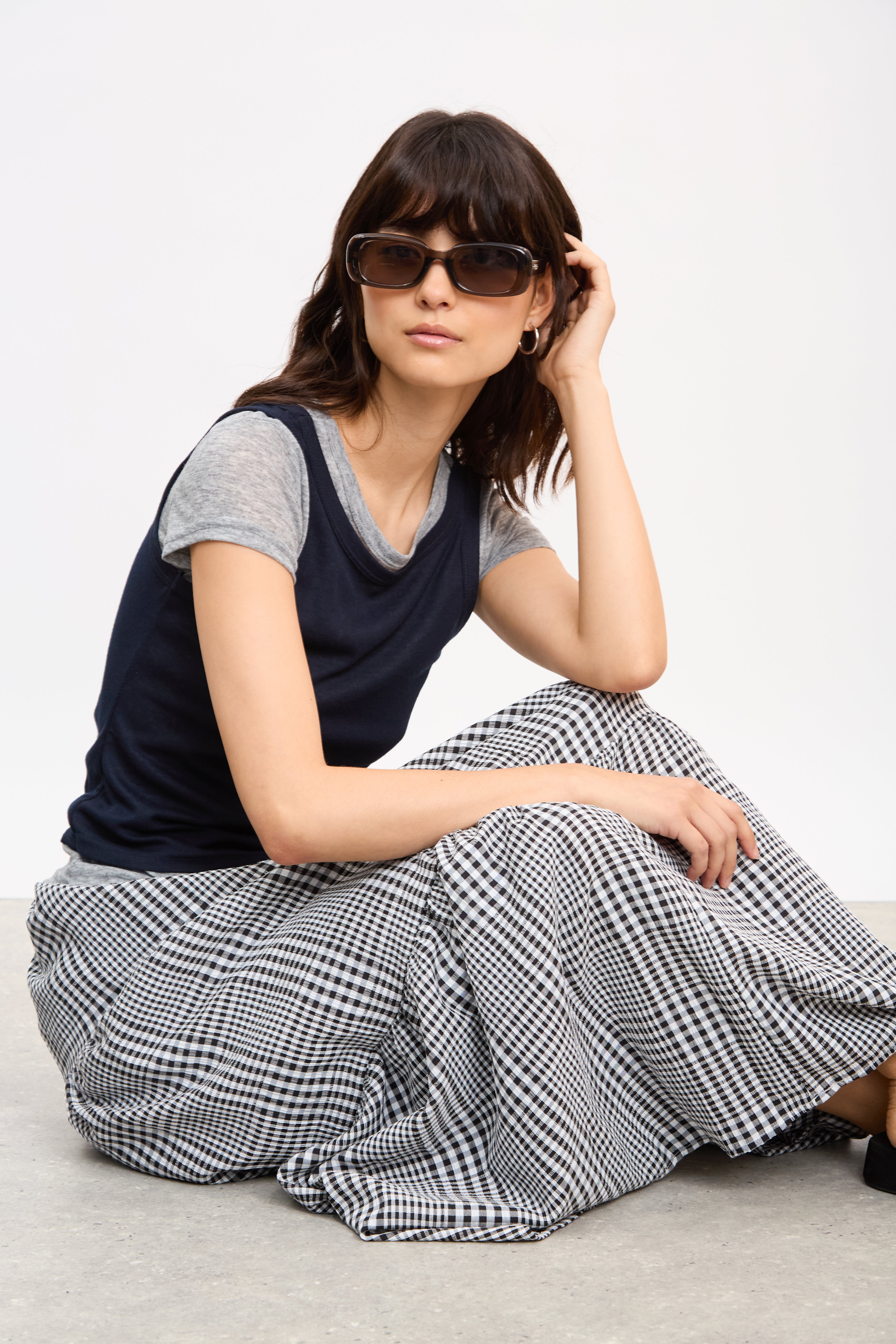 Black and grey tank layered tee T-shirt_5