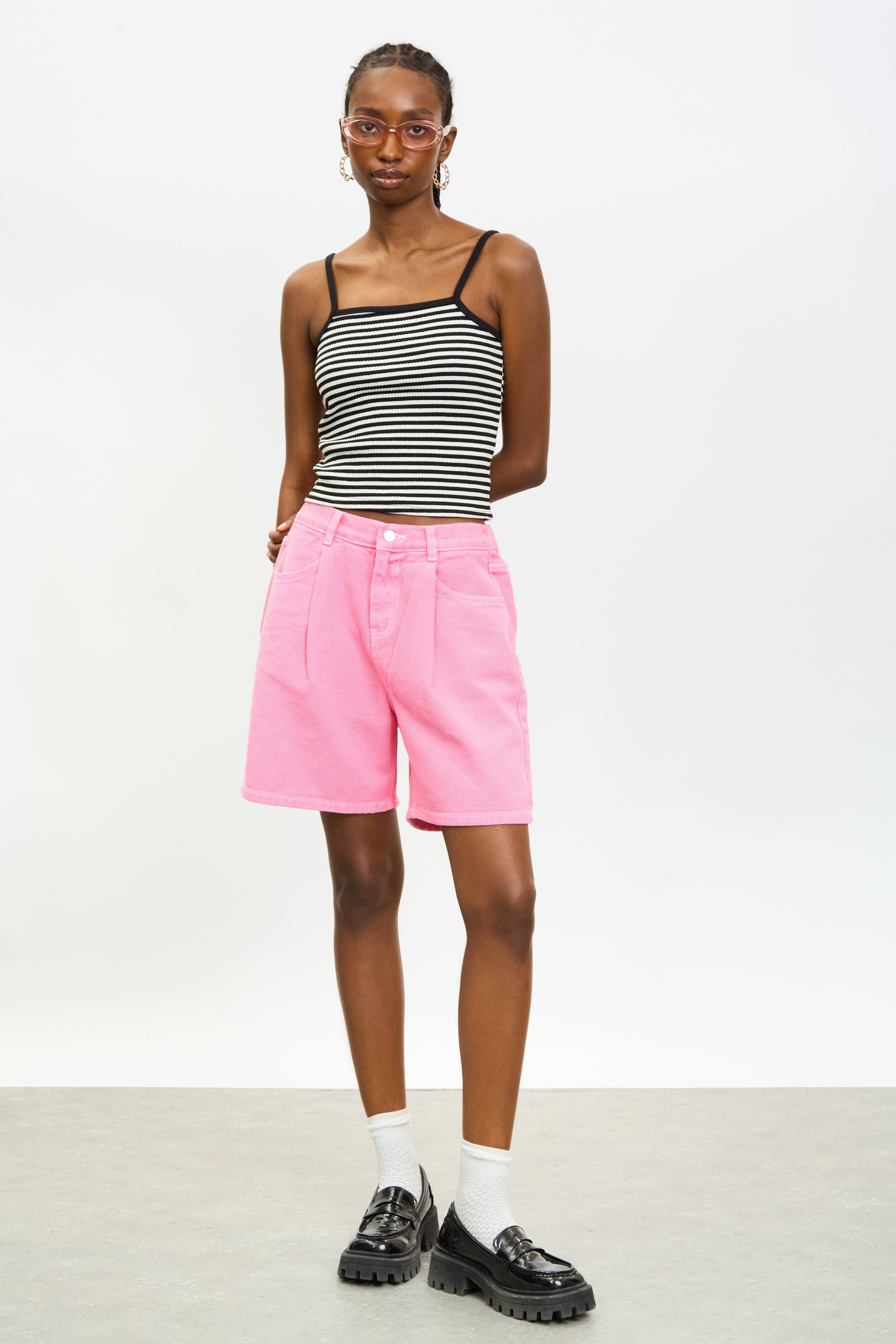 Black and ivory horizontal stripe strappy tank_4