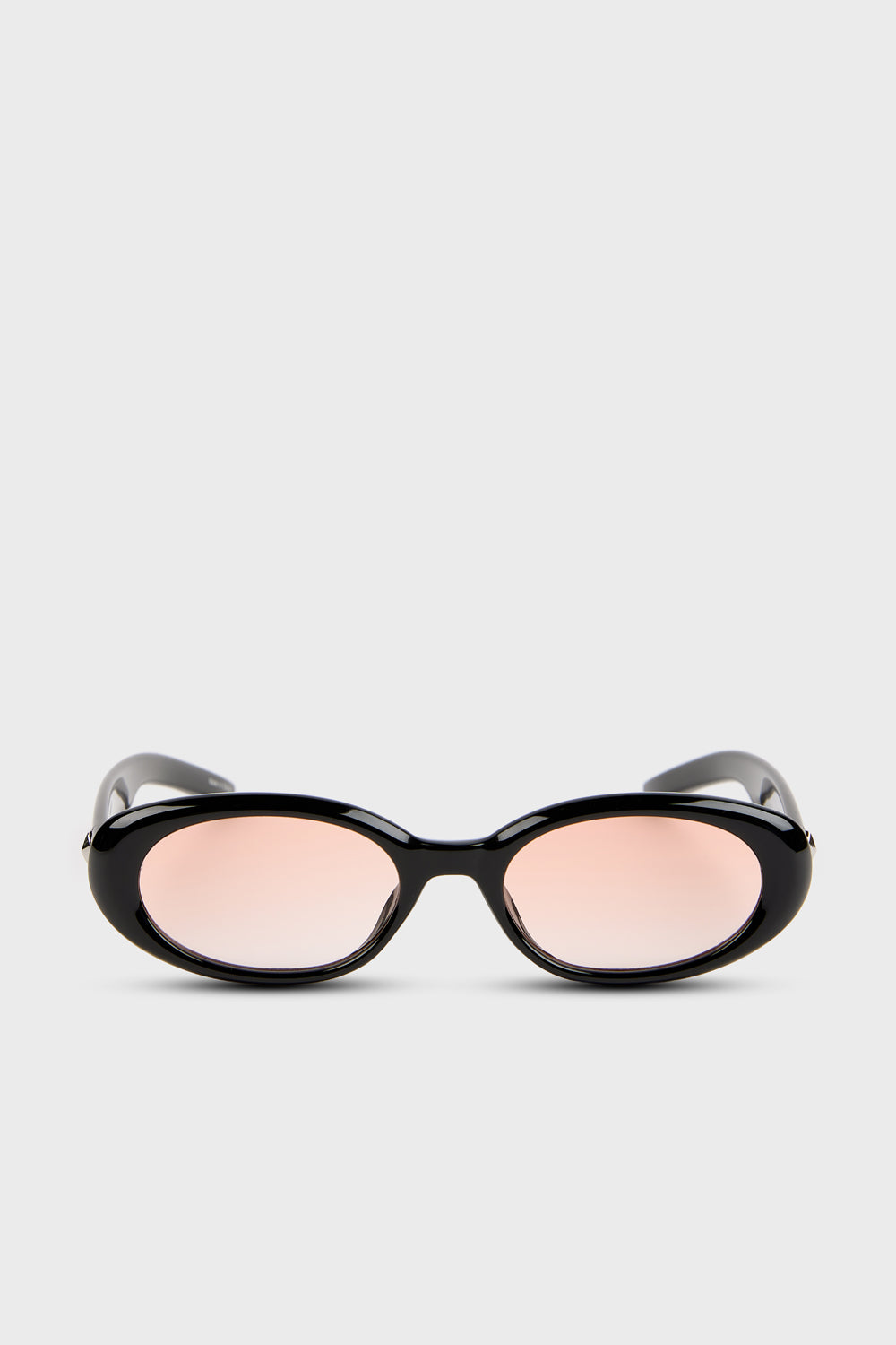 Black and pink lens slim wide frame sunglasses_1