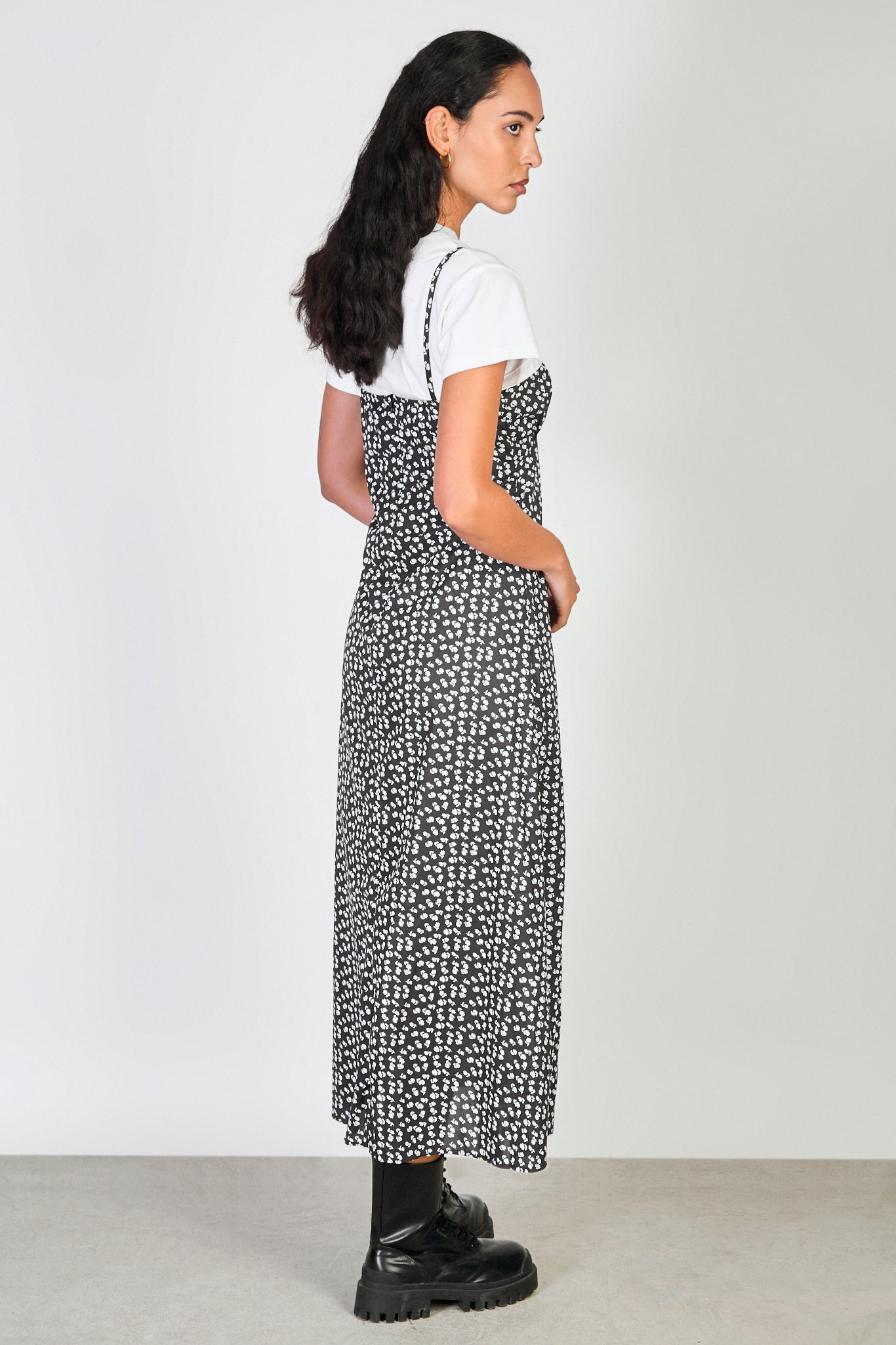 Black and white floral print maxi dress_2