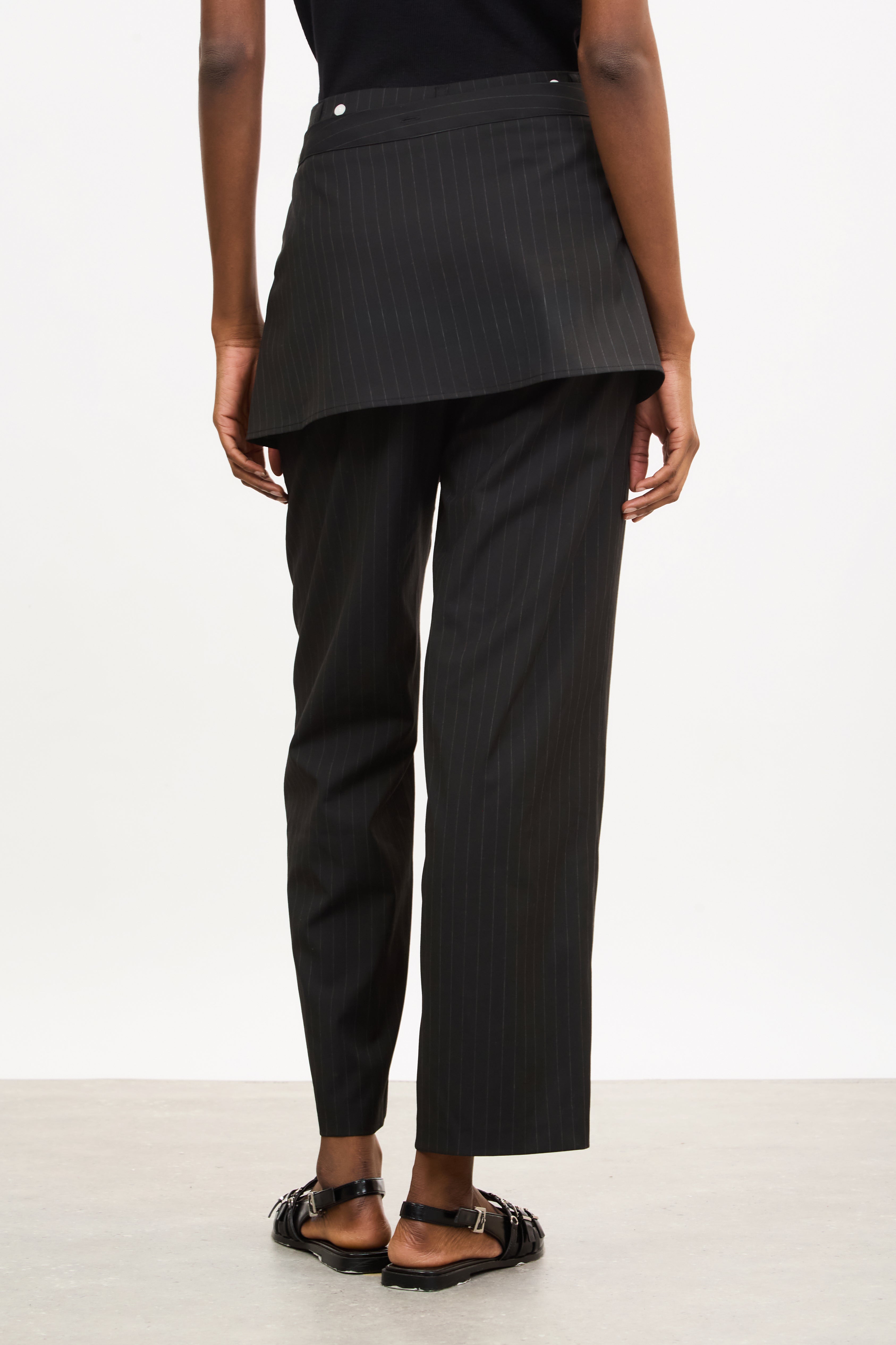 Black and white pinstripe skirt trousers_2