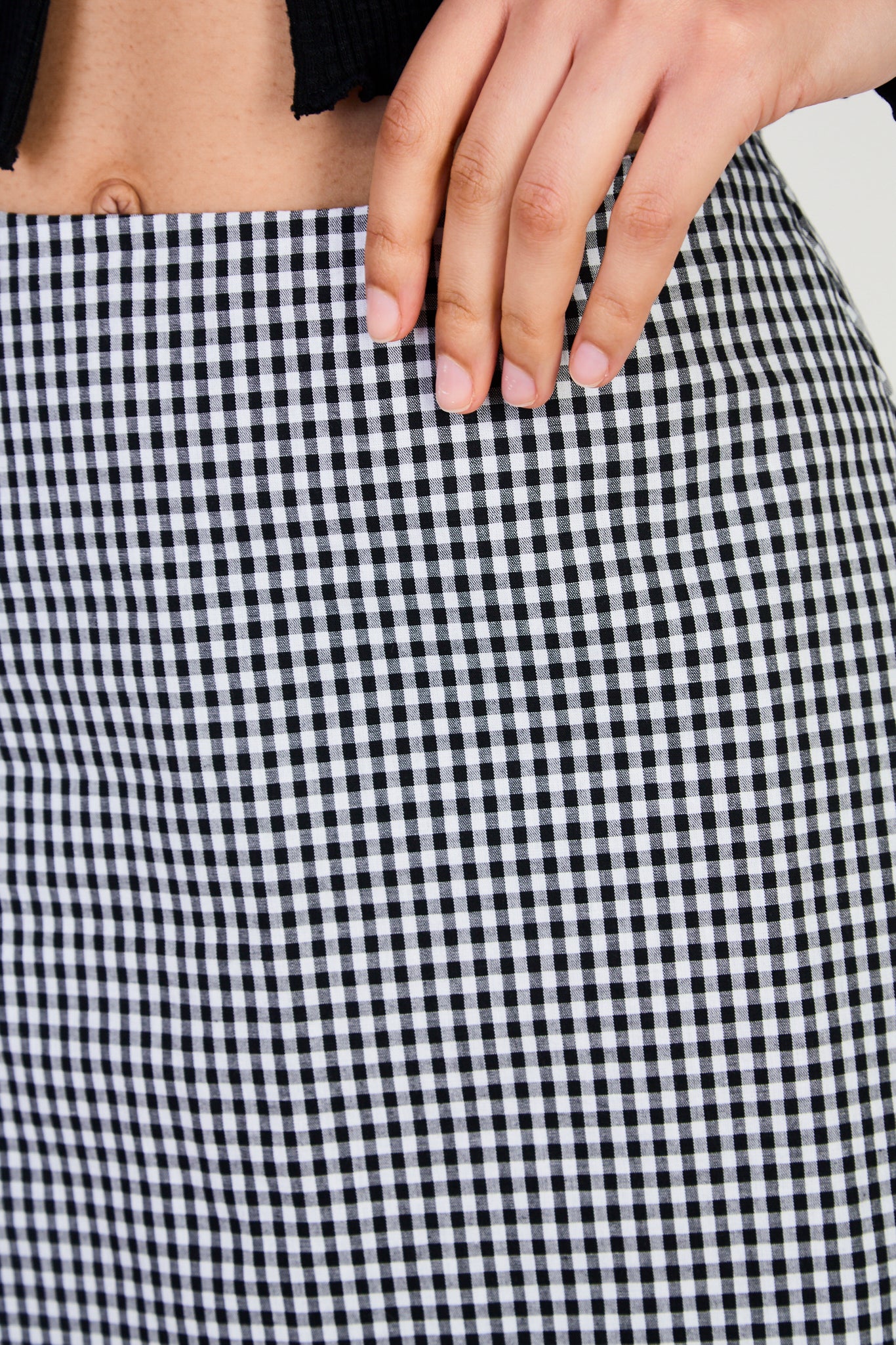Black and white small gingham skirt_3