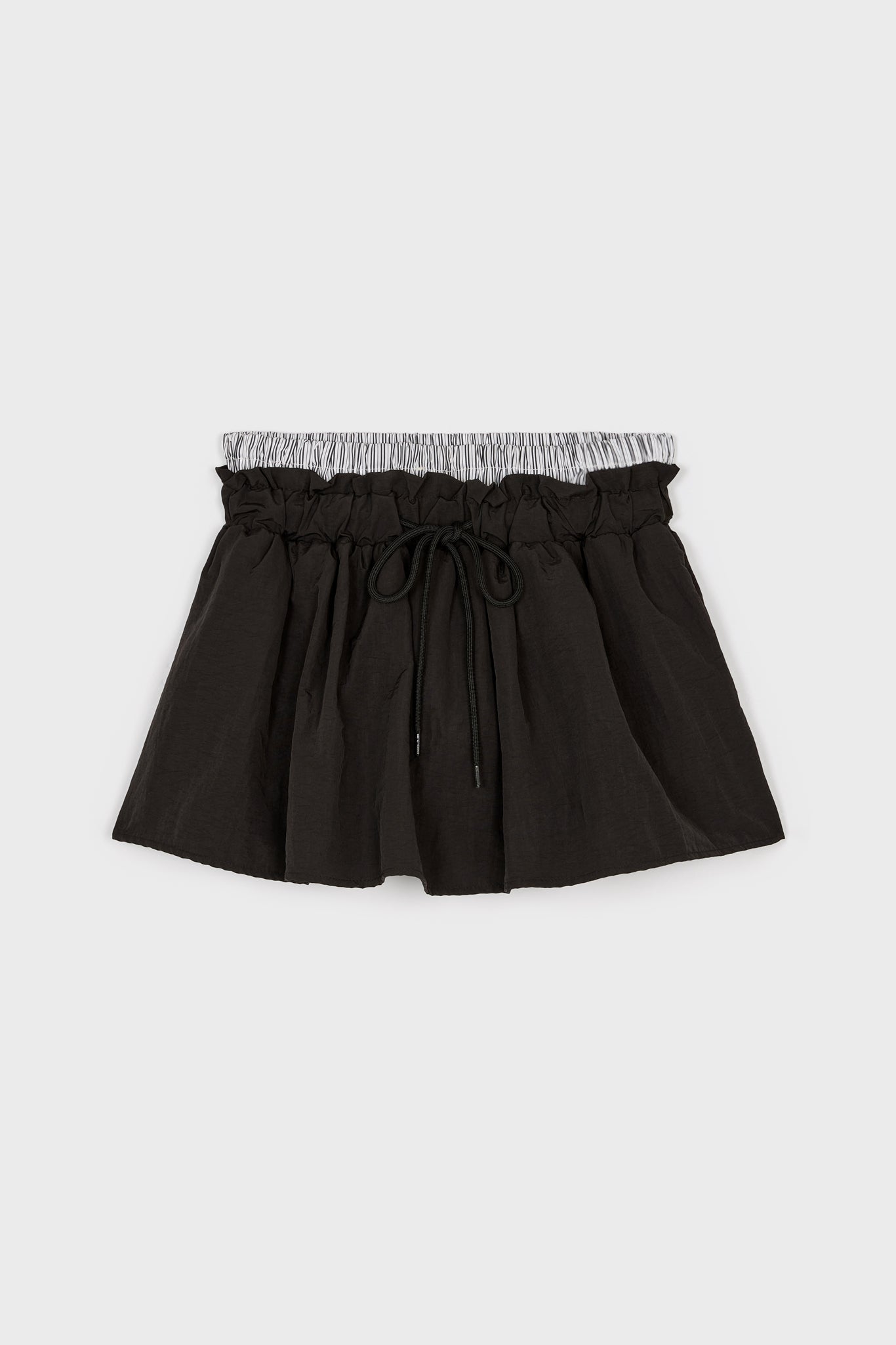 Black and white striped shirting skort_5