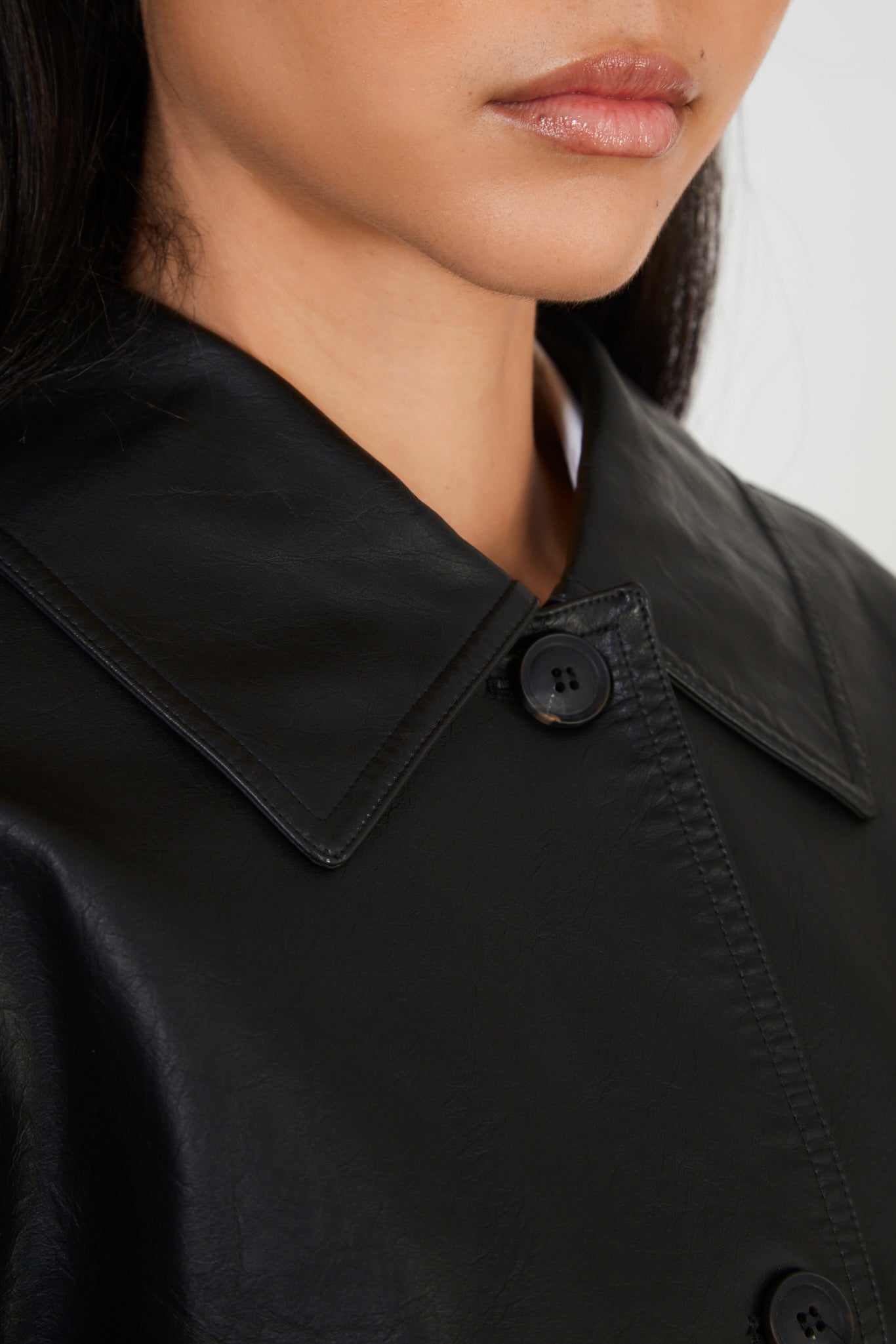 Black double pocket vegan leather jacket_4