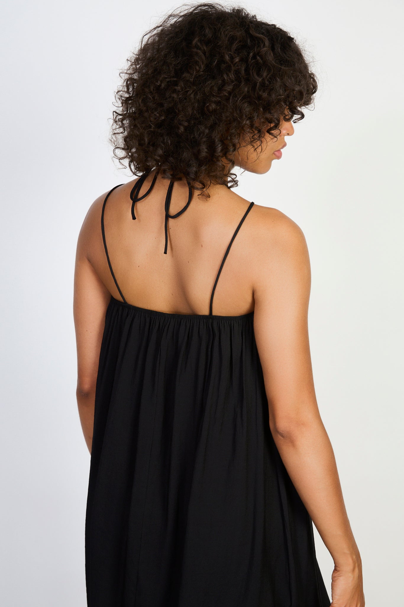 Black double spaghetti strap maxi dress_3