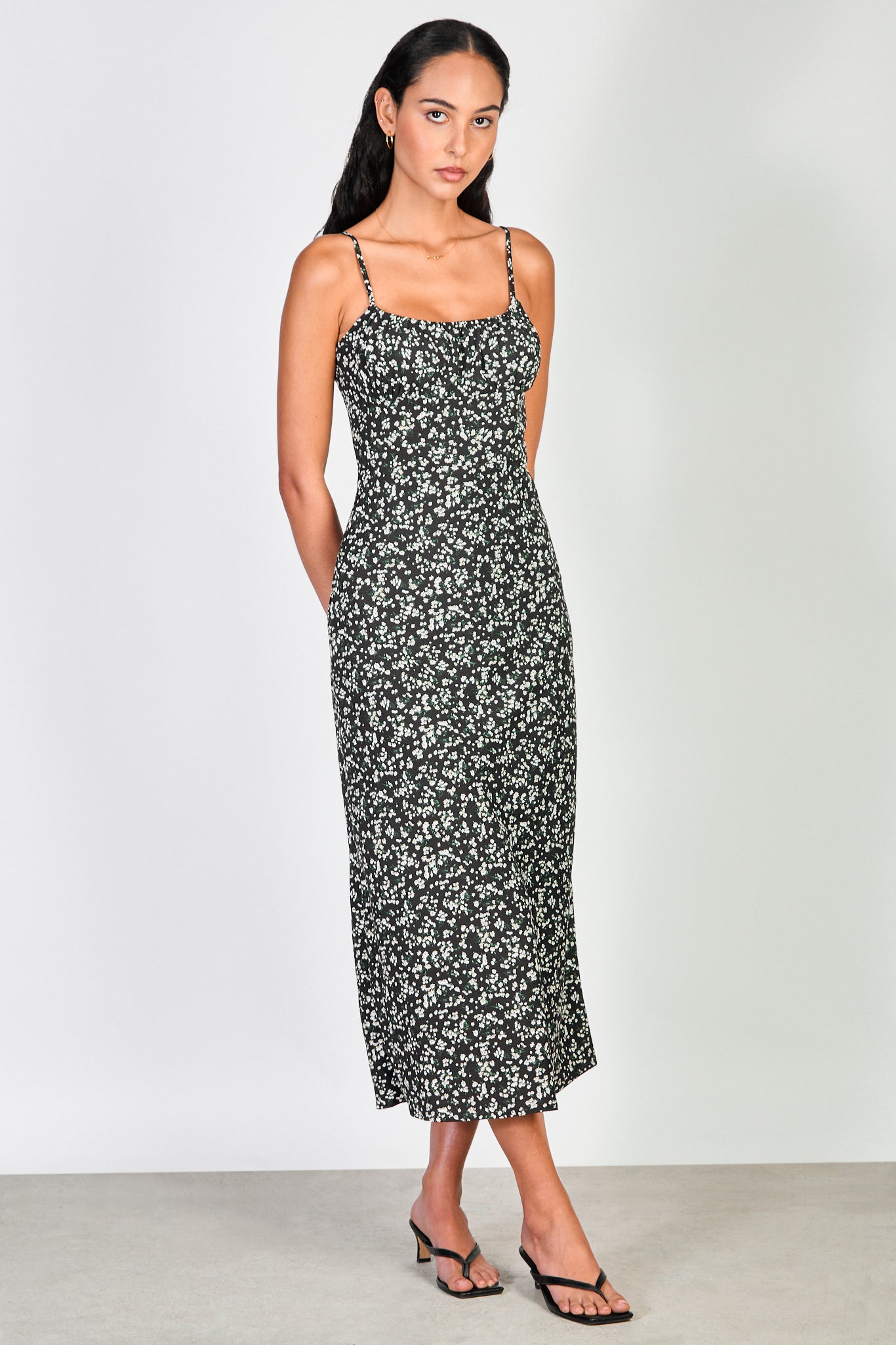 Black floral print maxi dress_1