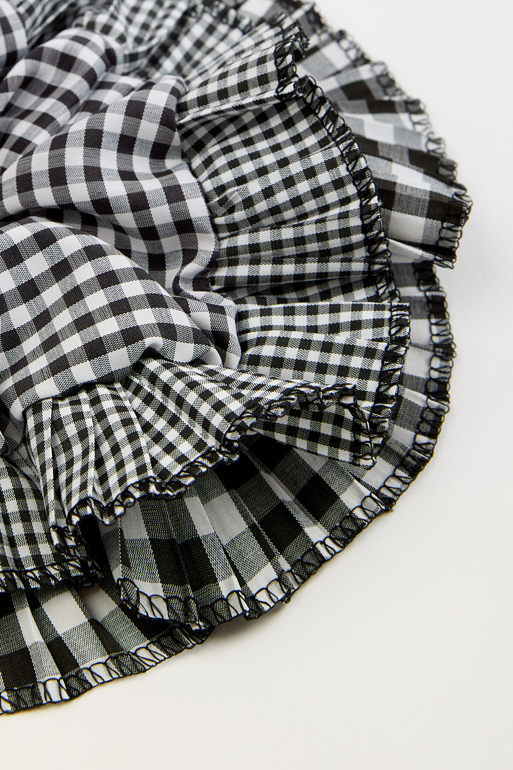 Black gingham on gingham frilly scrunchie_2