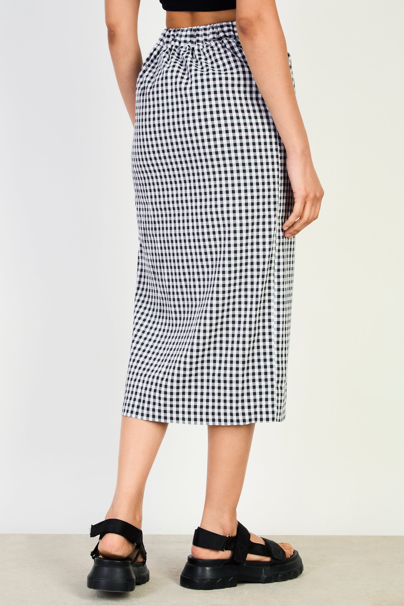 Black gingham pencil skirt_2