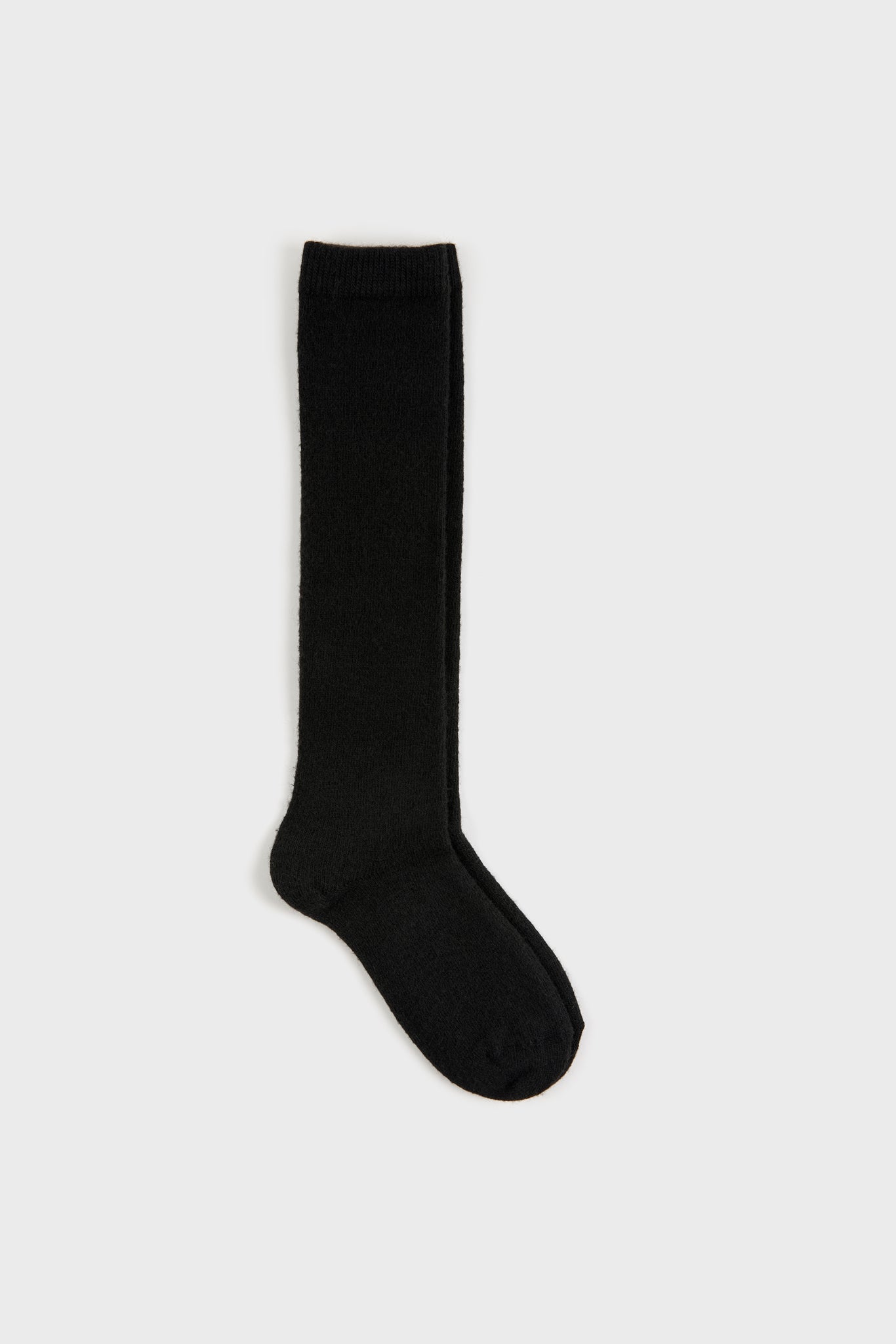 Black knee high cashmere blend socks_1
